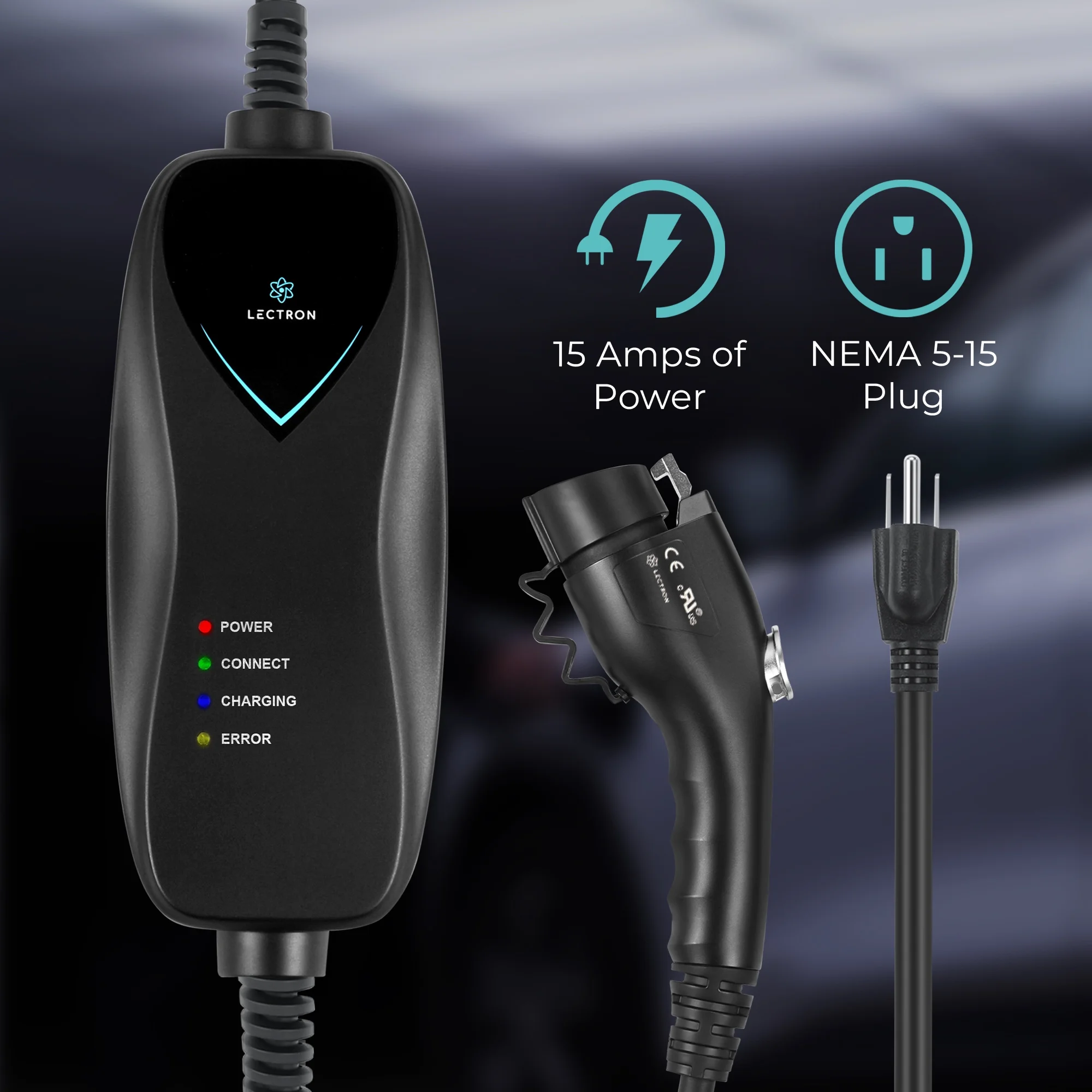 Level 1 J1772 Charger (WiFi Version) 110V, 15 Amp, NEMA 5-15 Plug, 16 ft Extension Cord Portable Electric Car Charger for J1772 EVs - Image 6