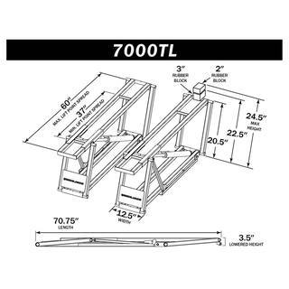 Pont élévateur portable 7000TL pour camions et VUS, capacité de 7000 lb