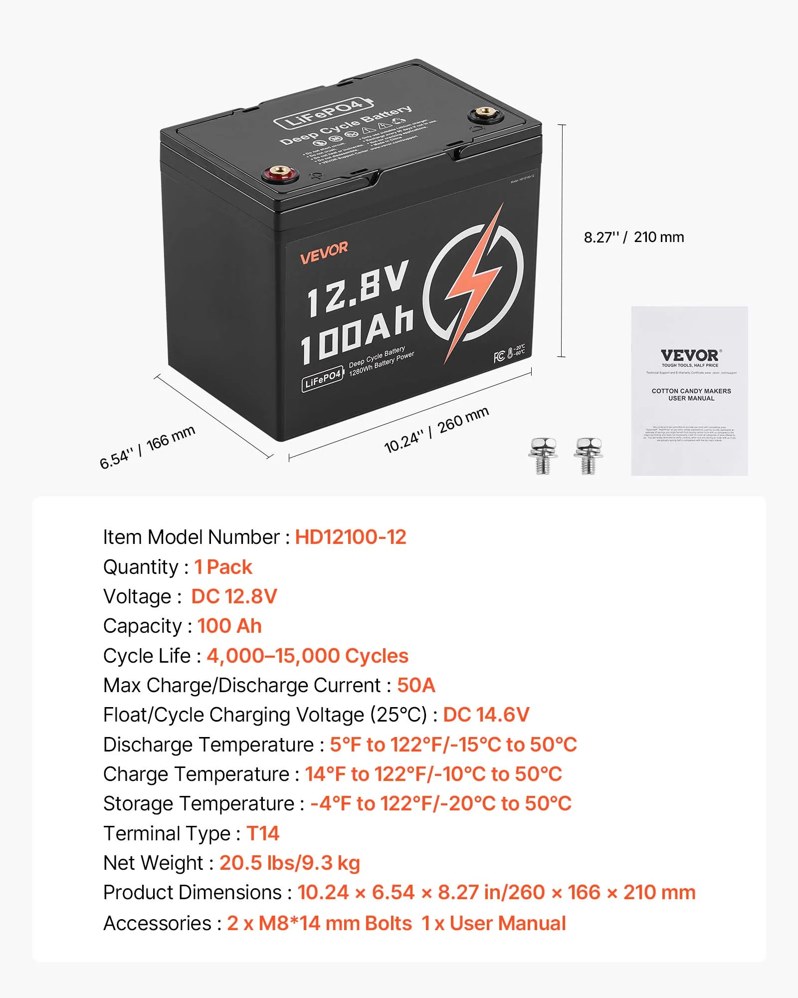 12V 100Ah LiFePO4 Battery, Up to 15000 Cycles, Deep Cycle Lithium Iron Phosphate Battery with Built-in BMS,Low Temperature Protection,10 Years Lifetime,for Solar Off-Grid Home Energy Storage - Image 7