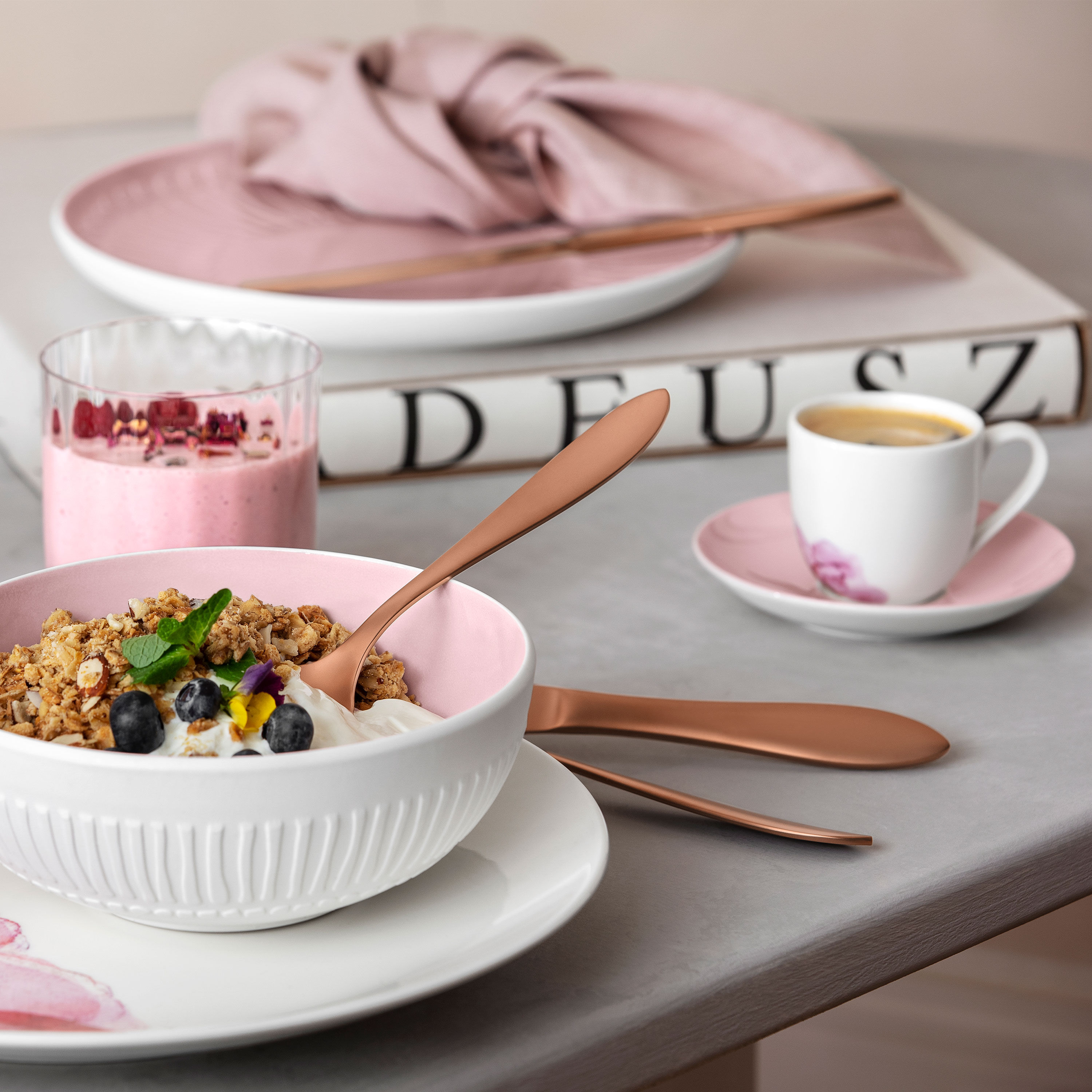 Rose Garden Espresso cup saucer - Pink, 4.7'', Premium Porcelain