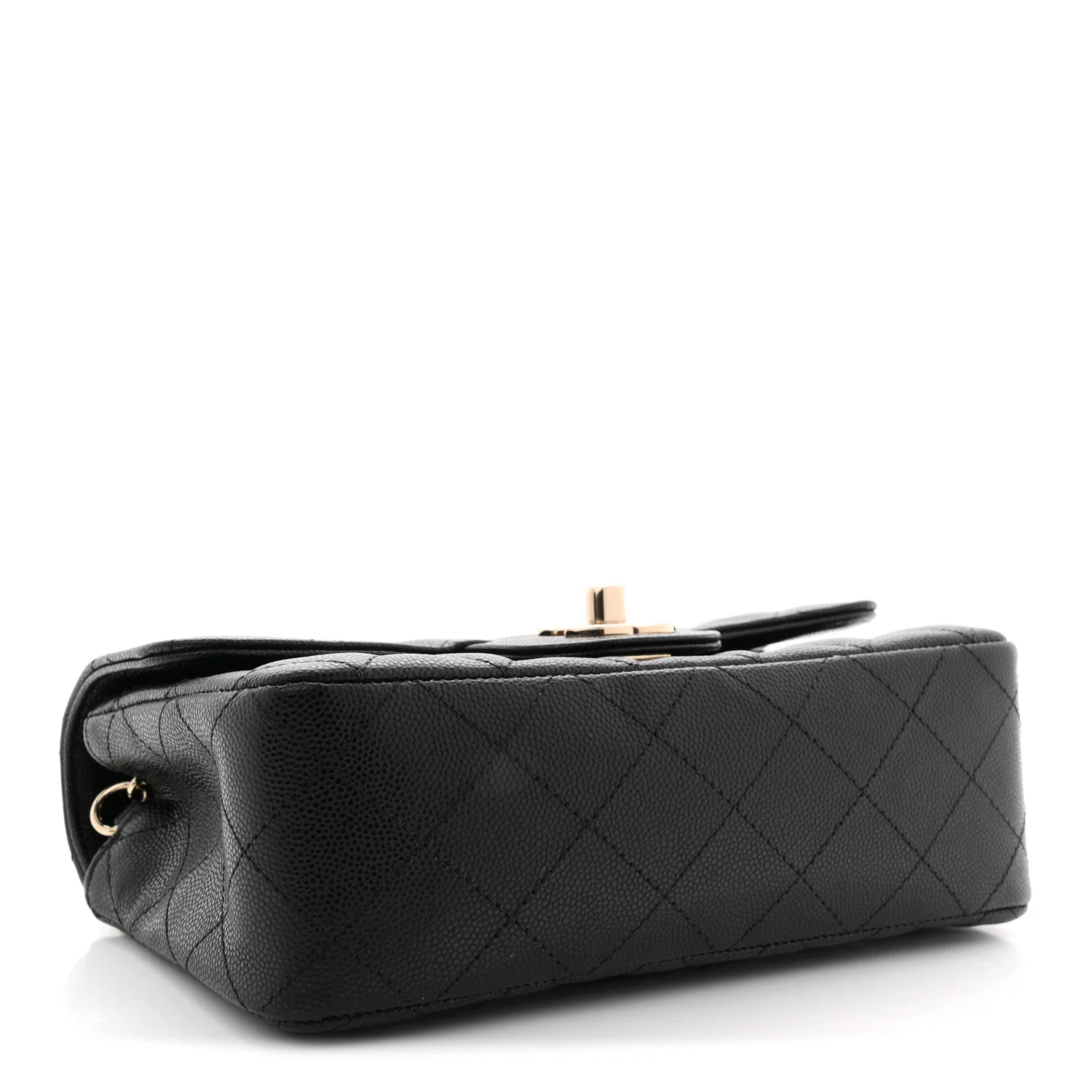 Caviar Quilted Mini Rectangular Flap Black