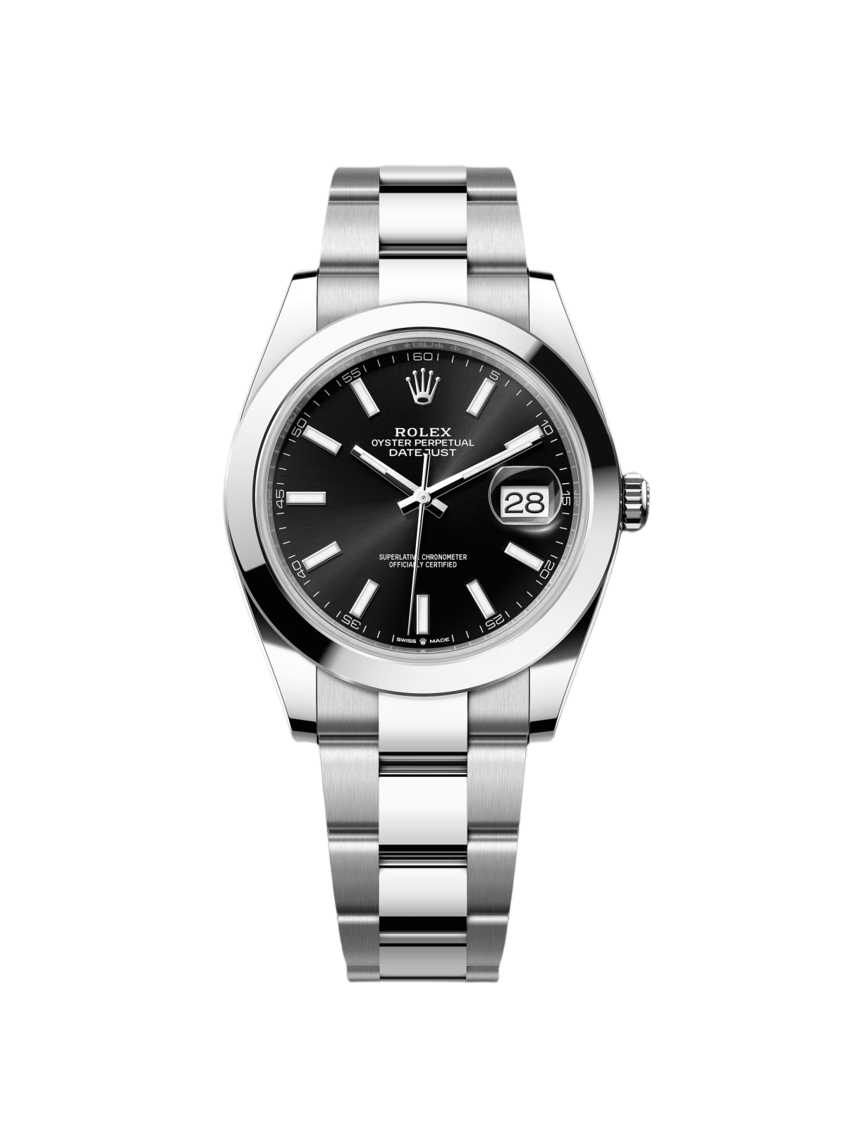 【Super Clone】RLX Datejust 41mm 126300 Black Index Oyster 41mm Stainless Steel Watch