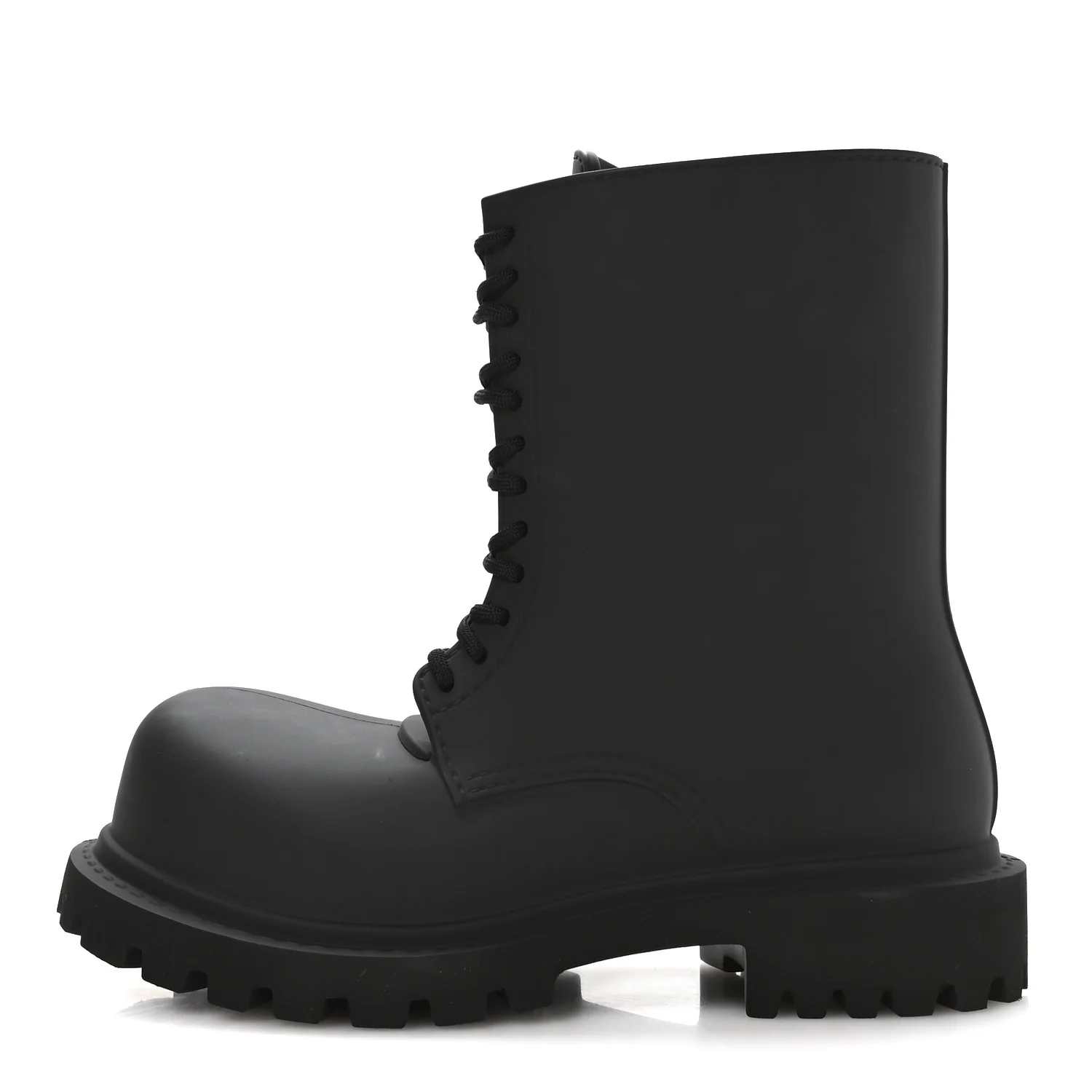 Rubber Mens Steroid Lace Up Boots 41 Black