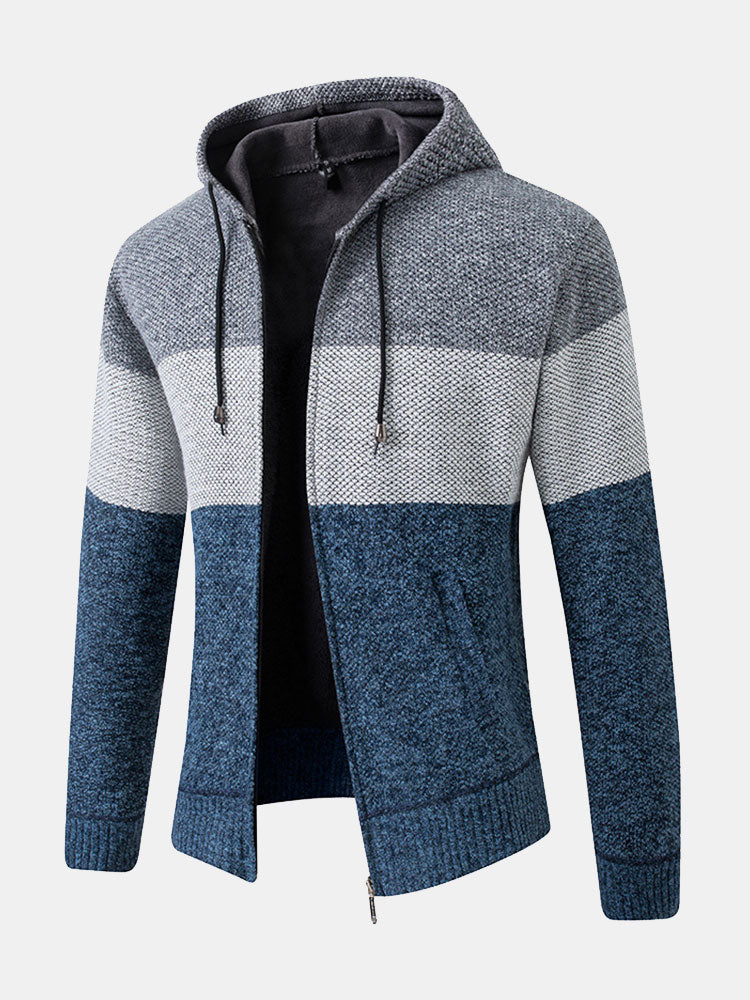 Pull à capuche color block