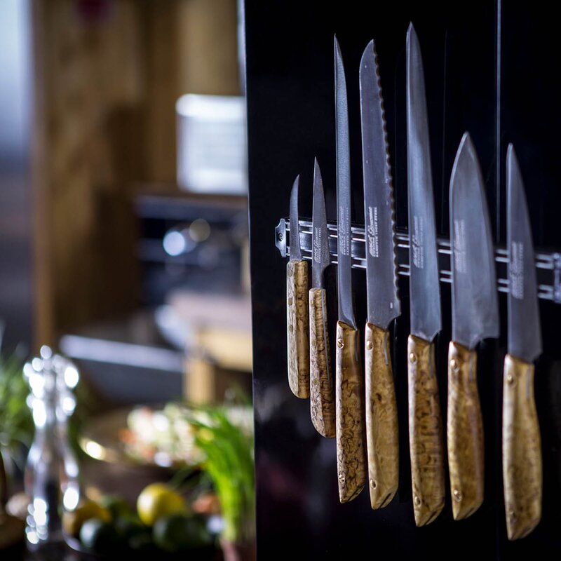 Gourmet gavesett filetekniv 20 cm og brynestål 20 cm masurbjørk/rustfritt stål