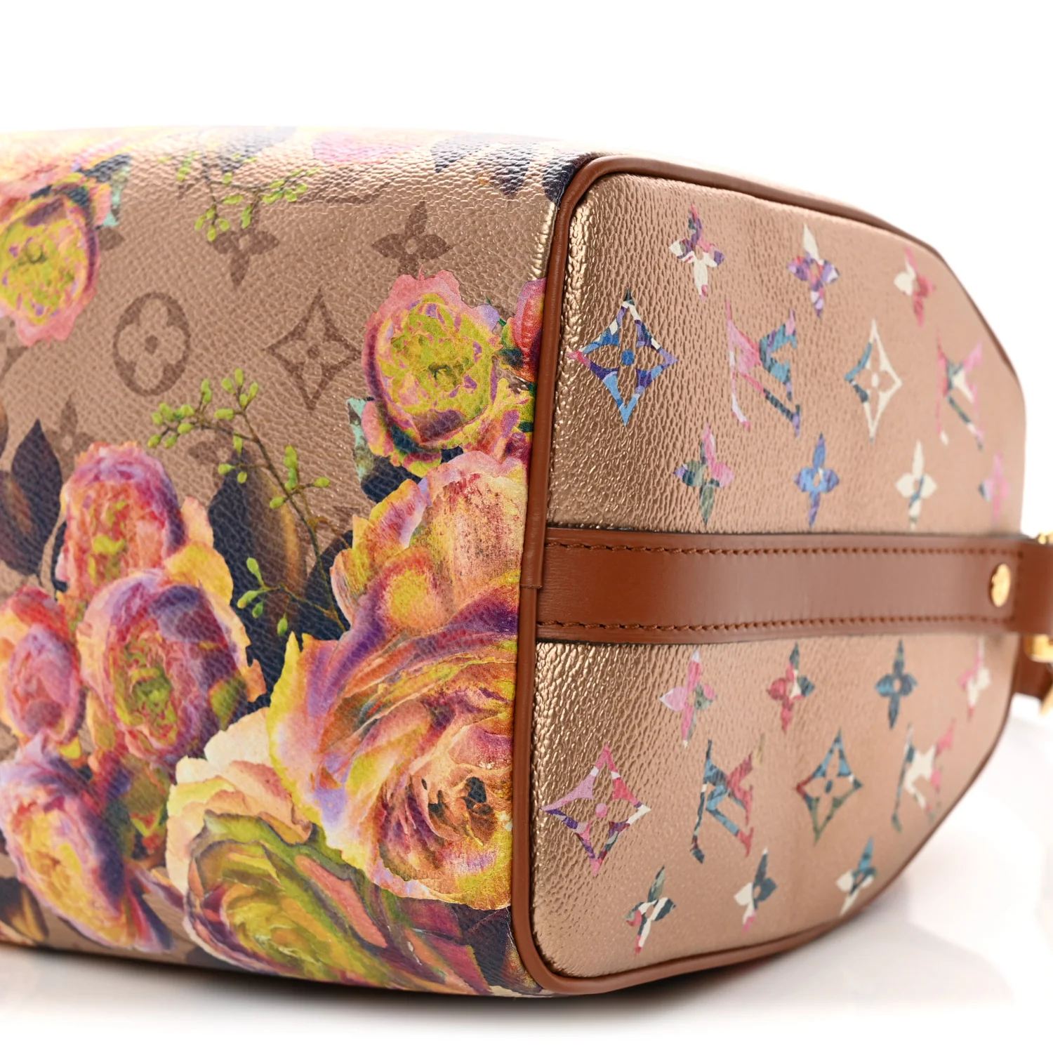 Metallic Monogram LV Garden Speedy Bandouliere 25 Gold