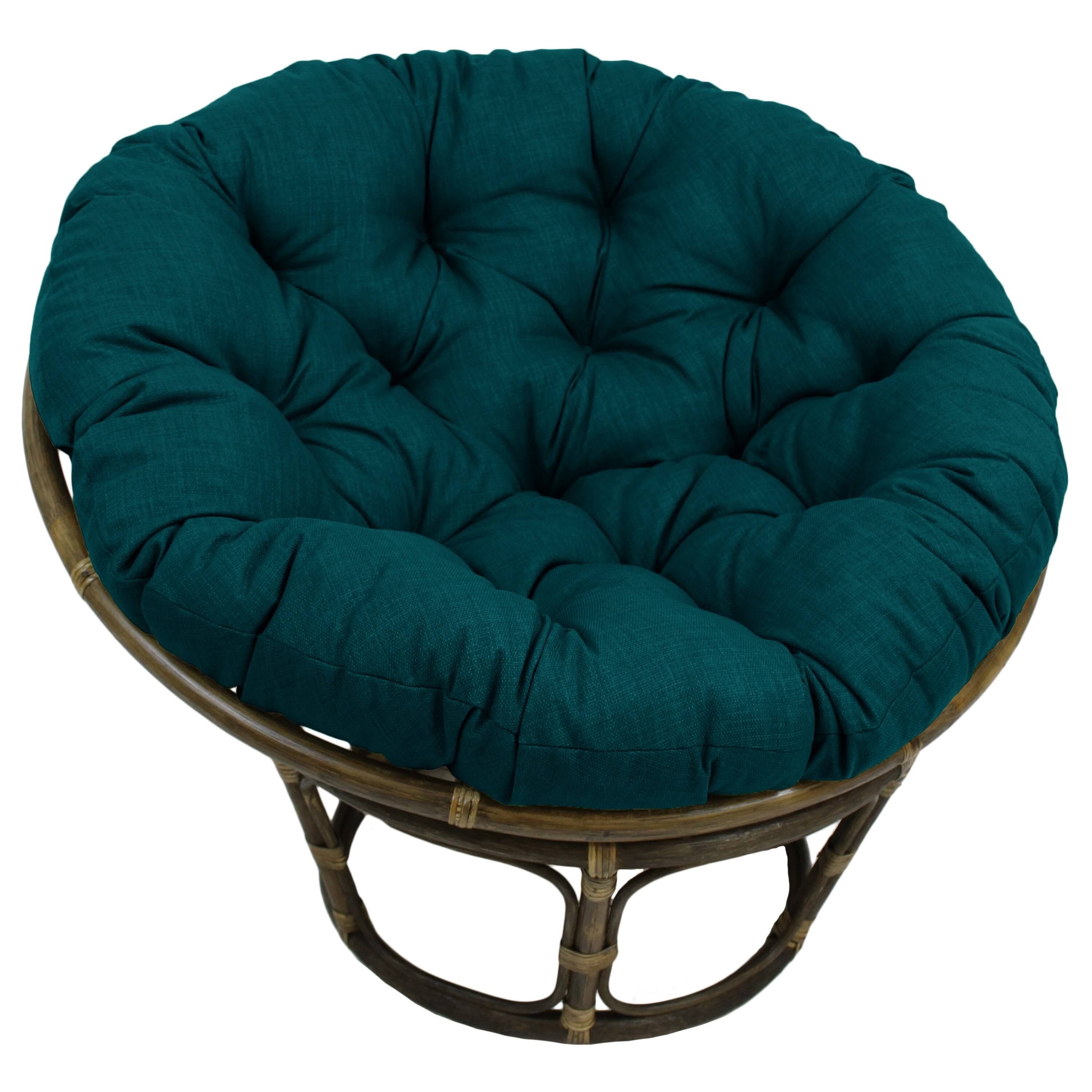 Blazing Needles 52 in. Solid Outdoor Spun Polyester Papasan Cushion Sea Blue