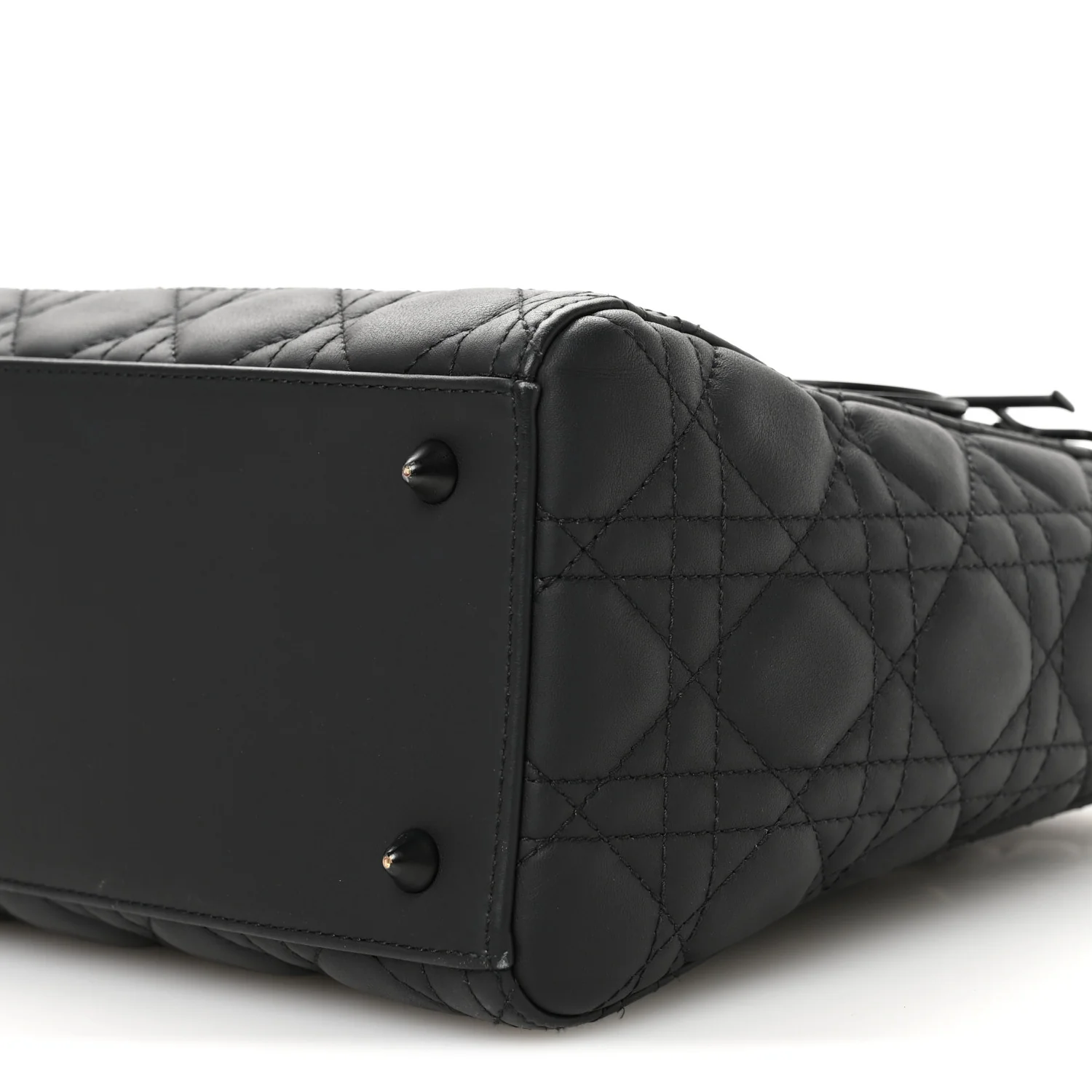 Ultra Matte Calfskin Cannage Medium Lady Dior Black