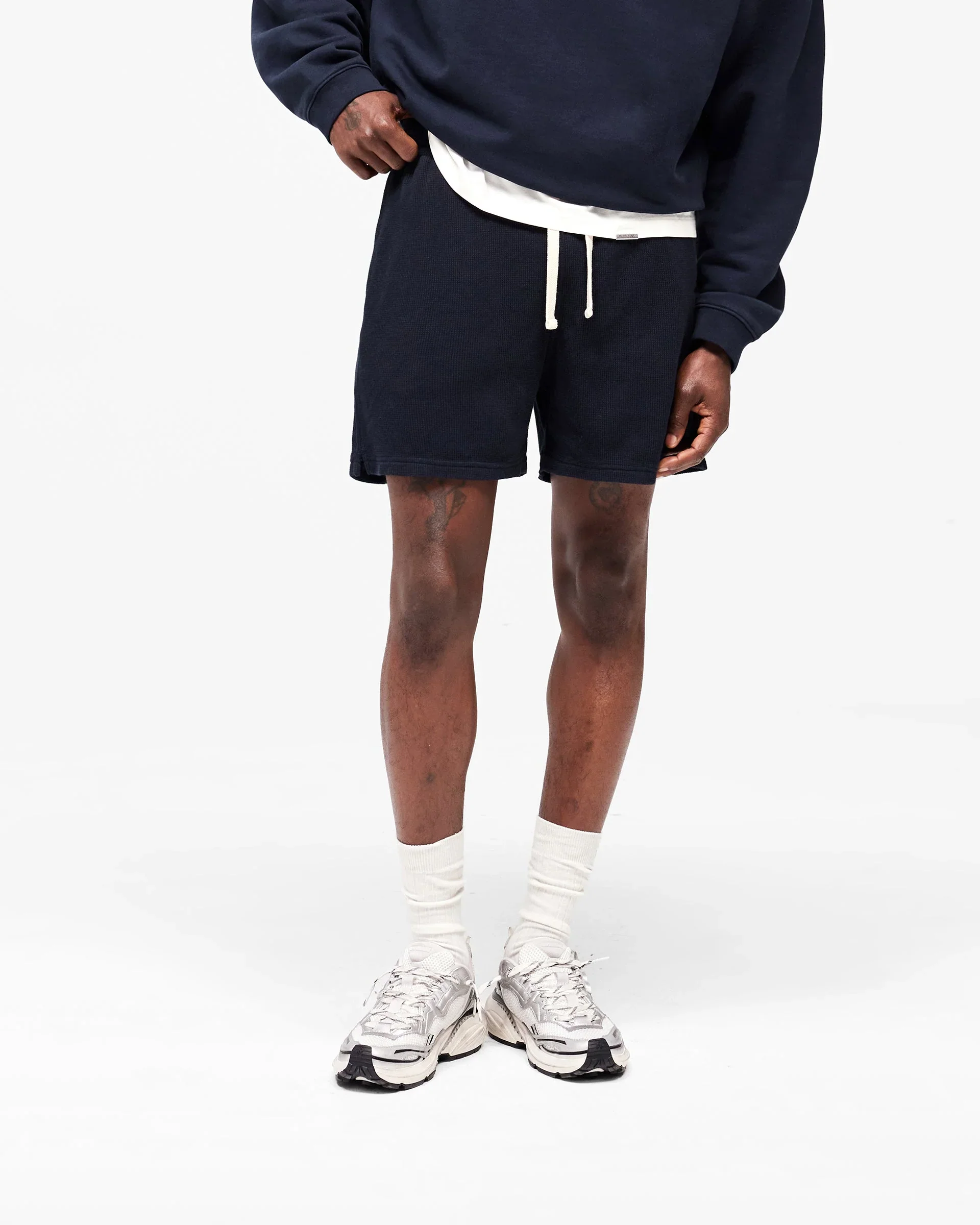 Initial Waffle Shorts - Midnight Navy