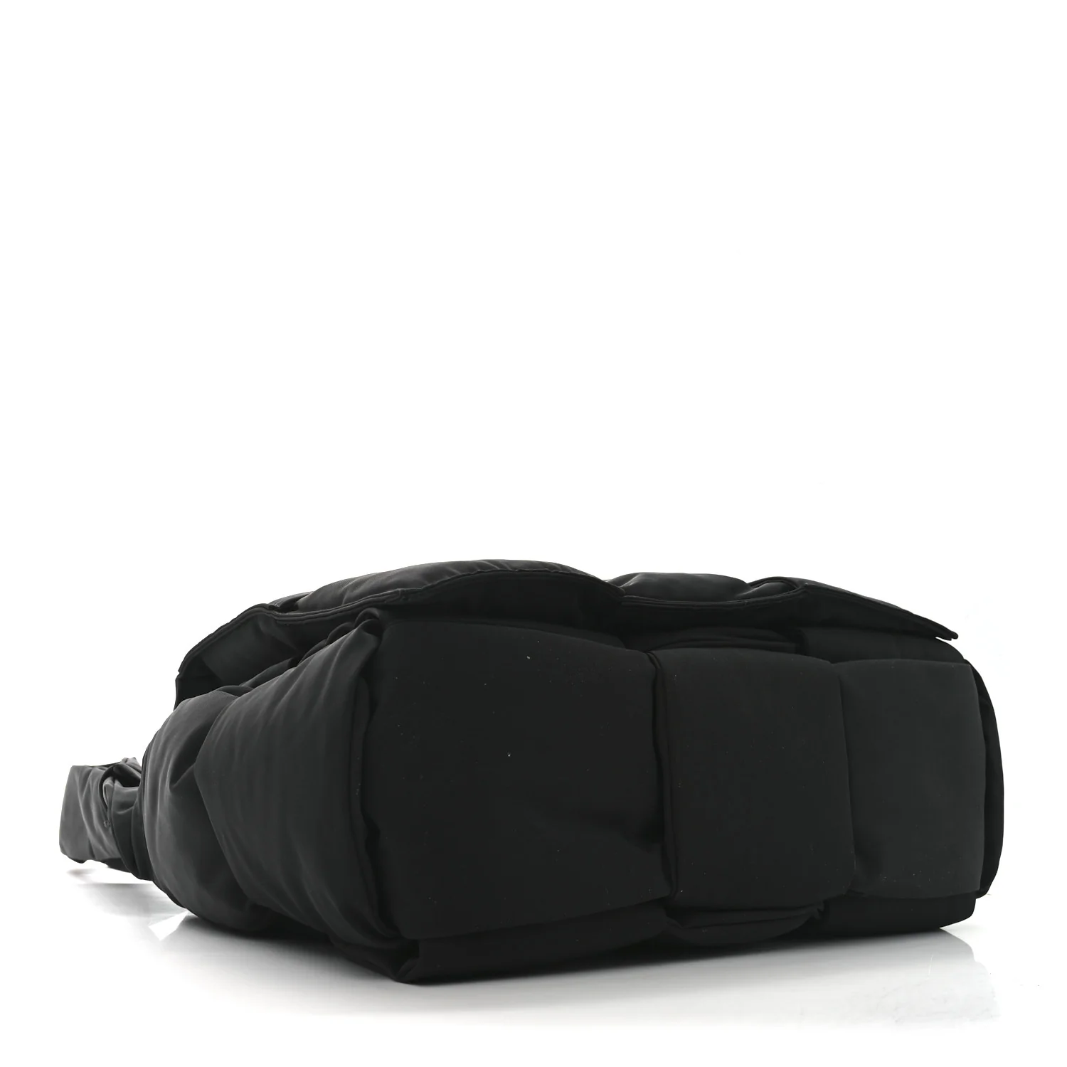 Nylon Intrecciato Padded Tech Maxi Cassette Bag Black