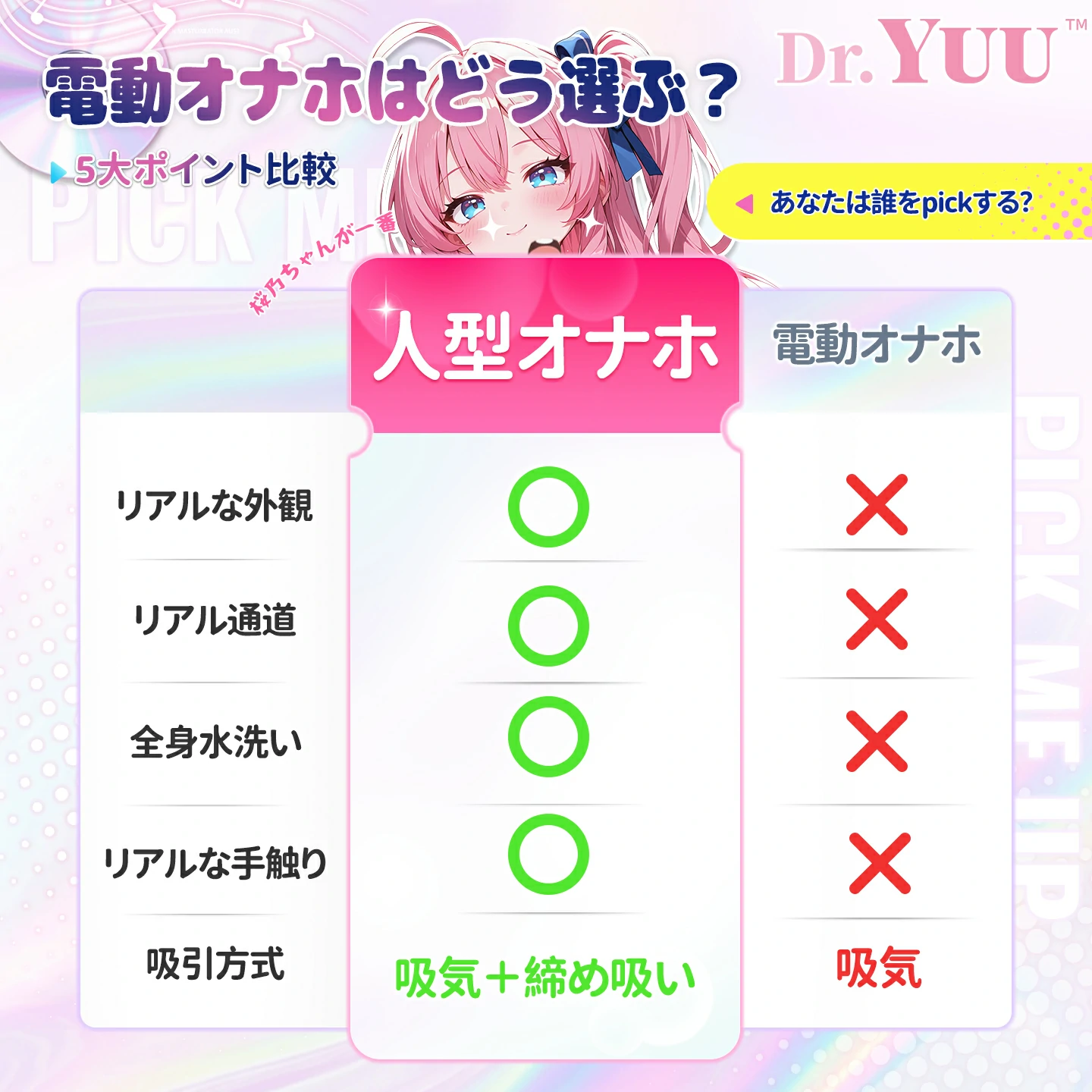 電動オナホと人型オナホを5項目で比較した選び方ガイド