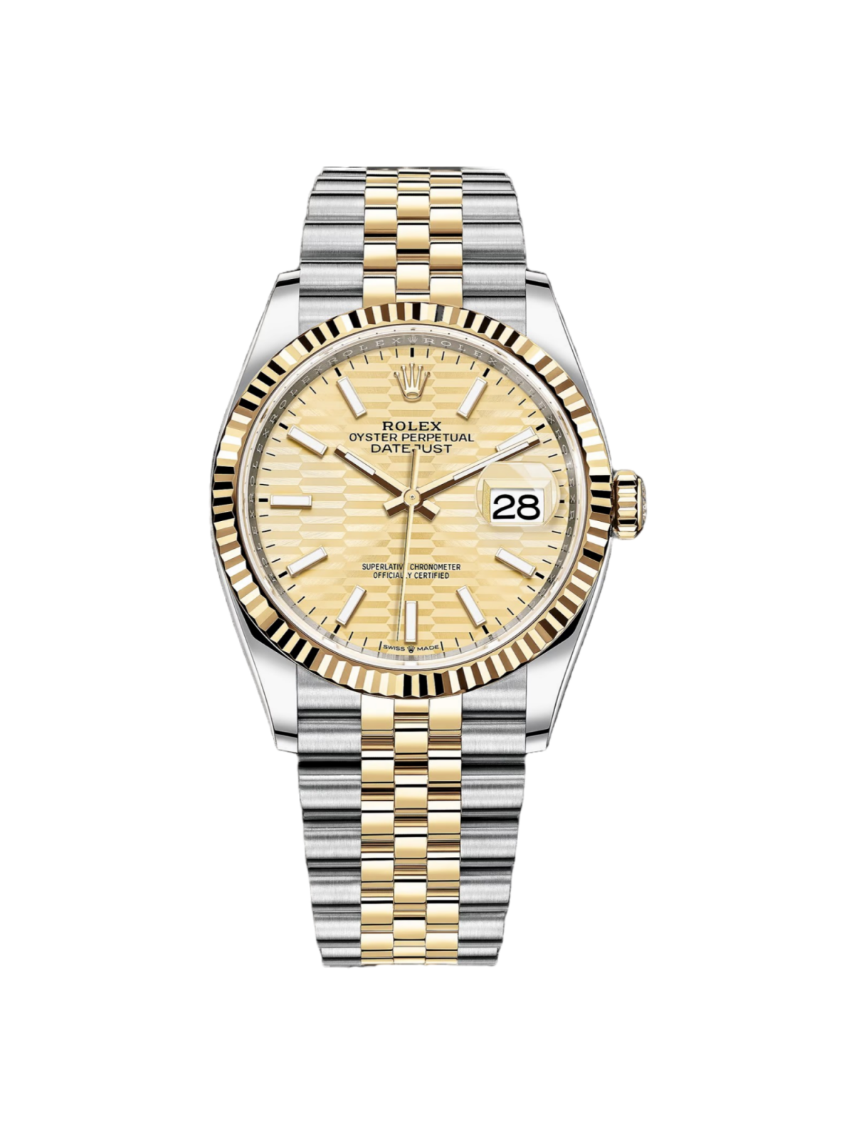 [Super Clone]RLX  Datejust 36mm 126233-0039 Champagne Fluted Motif Index Dial Jubilee Bracelet