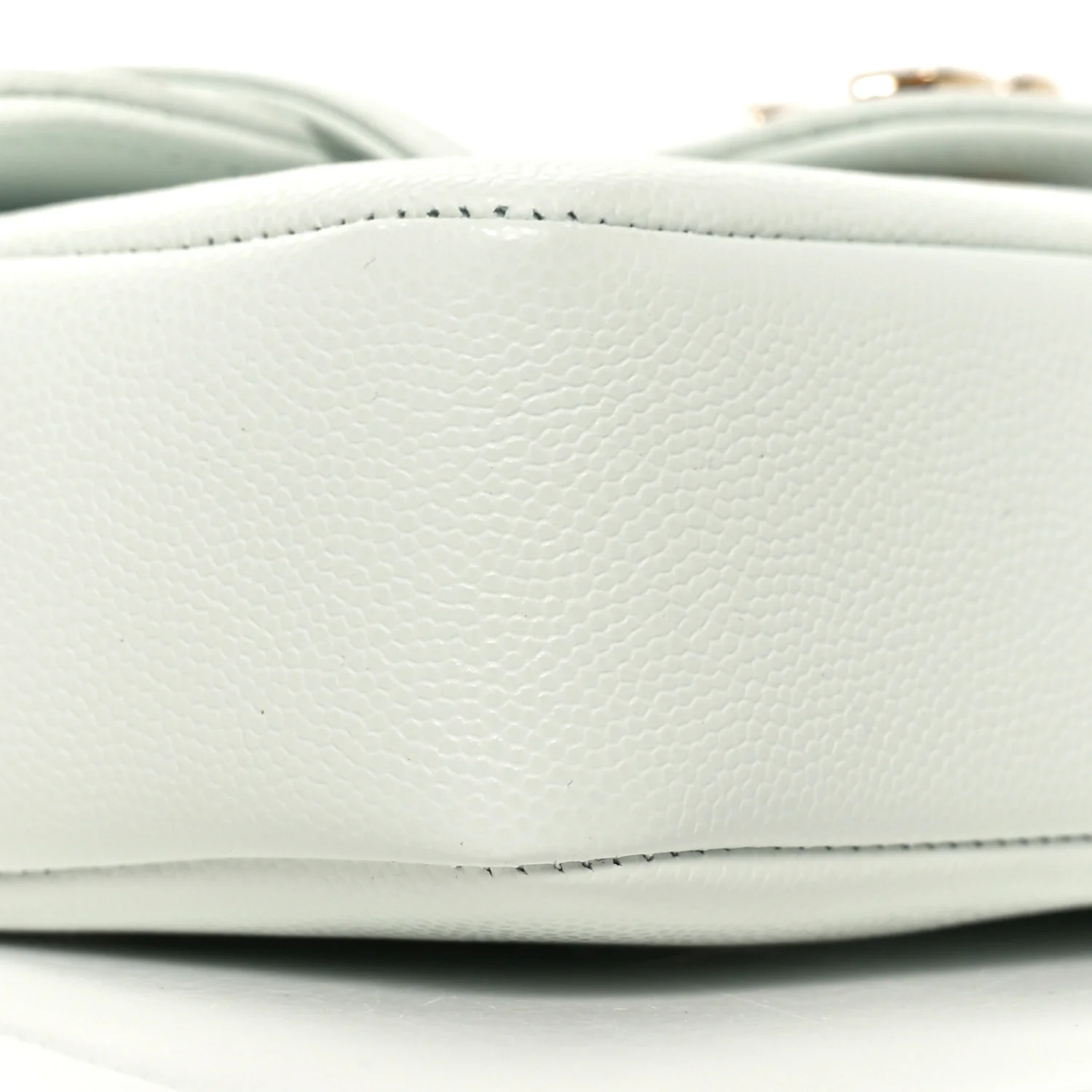 Shiny Caviar Mini Preppy Coco Shoulder Bag Light Blue