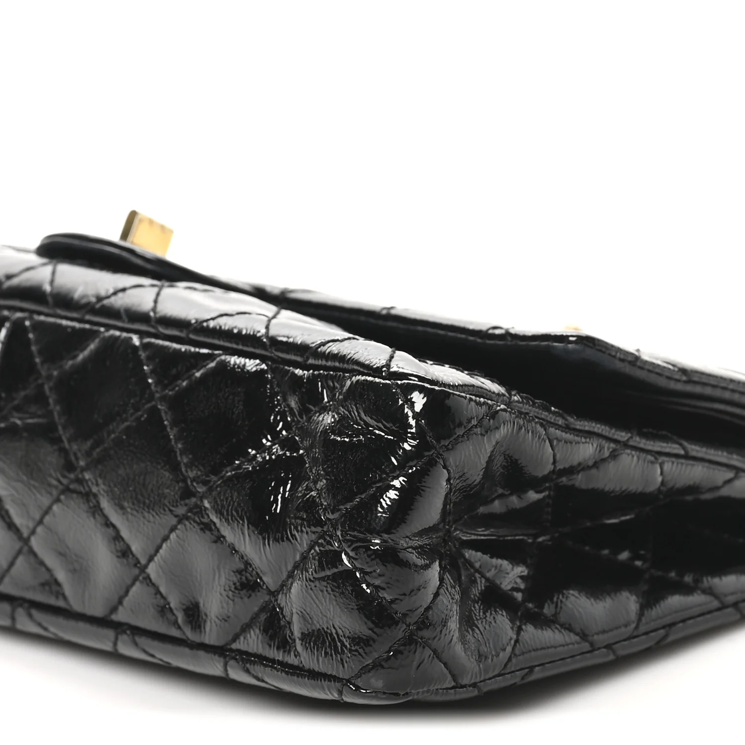 Distressed Patent Quilted 2.55 Reissue 226 Flap Black