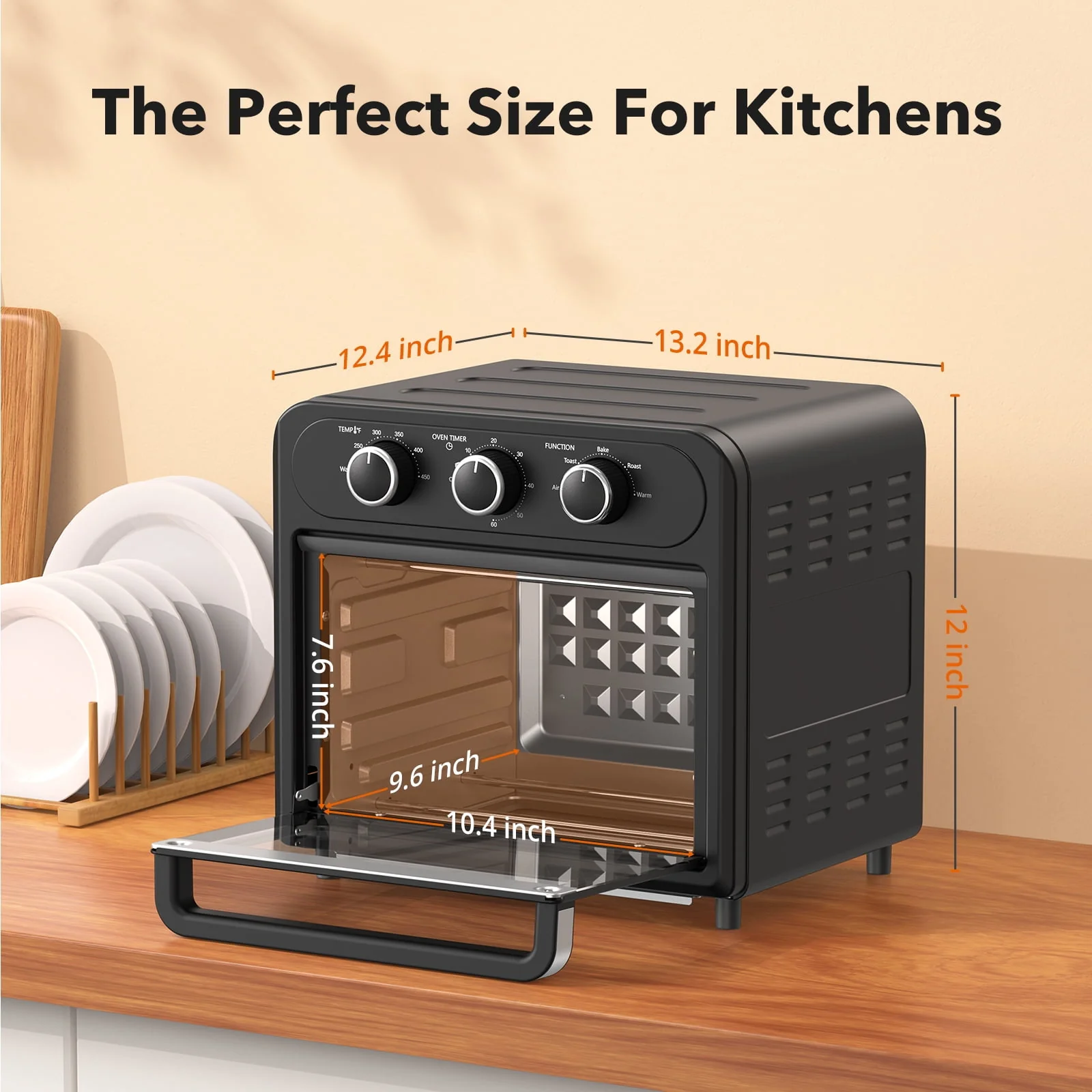 Taotronics Air Fryer | 1700W 14.8 Quart | 9 in 1 Air Fryer Oven | Oil - Less Cooker with Rotisserie Shaft