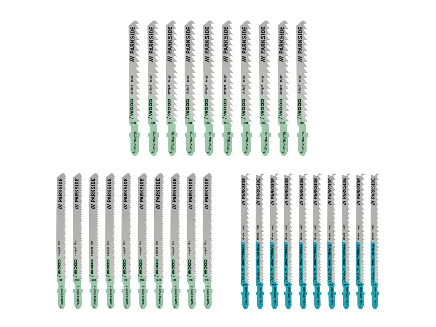 PARKSIDE Set de lames de scie sauteuse, 30 pices