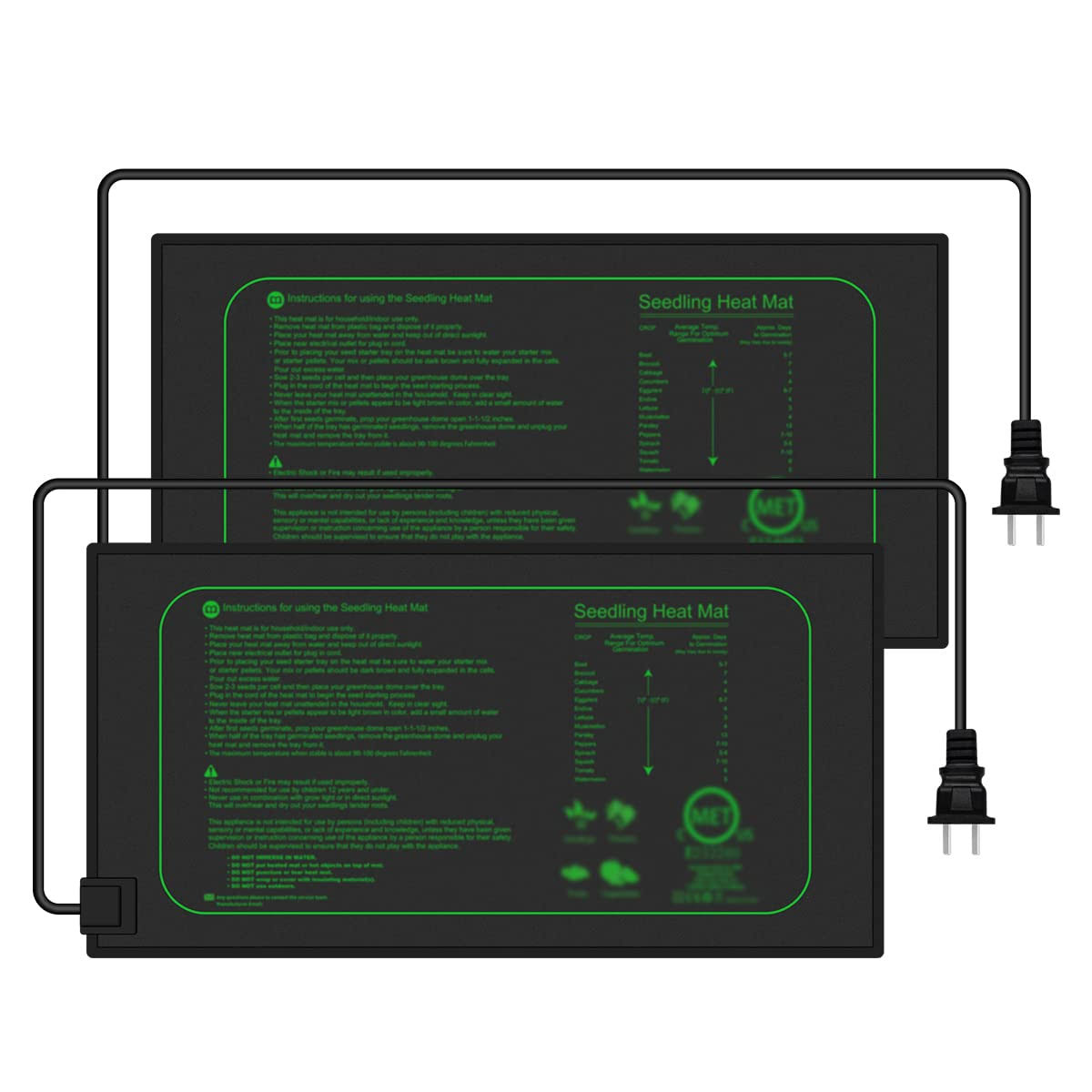 TVTUTPWY 2 Pack 21W Seedling Heat Mat for Seed Starting,10