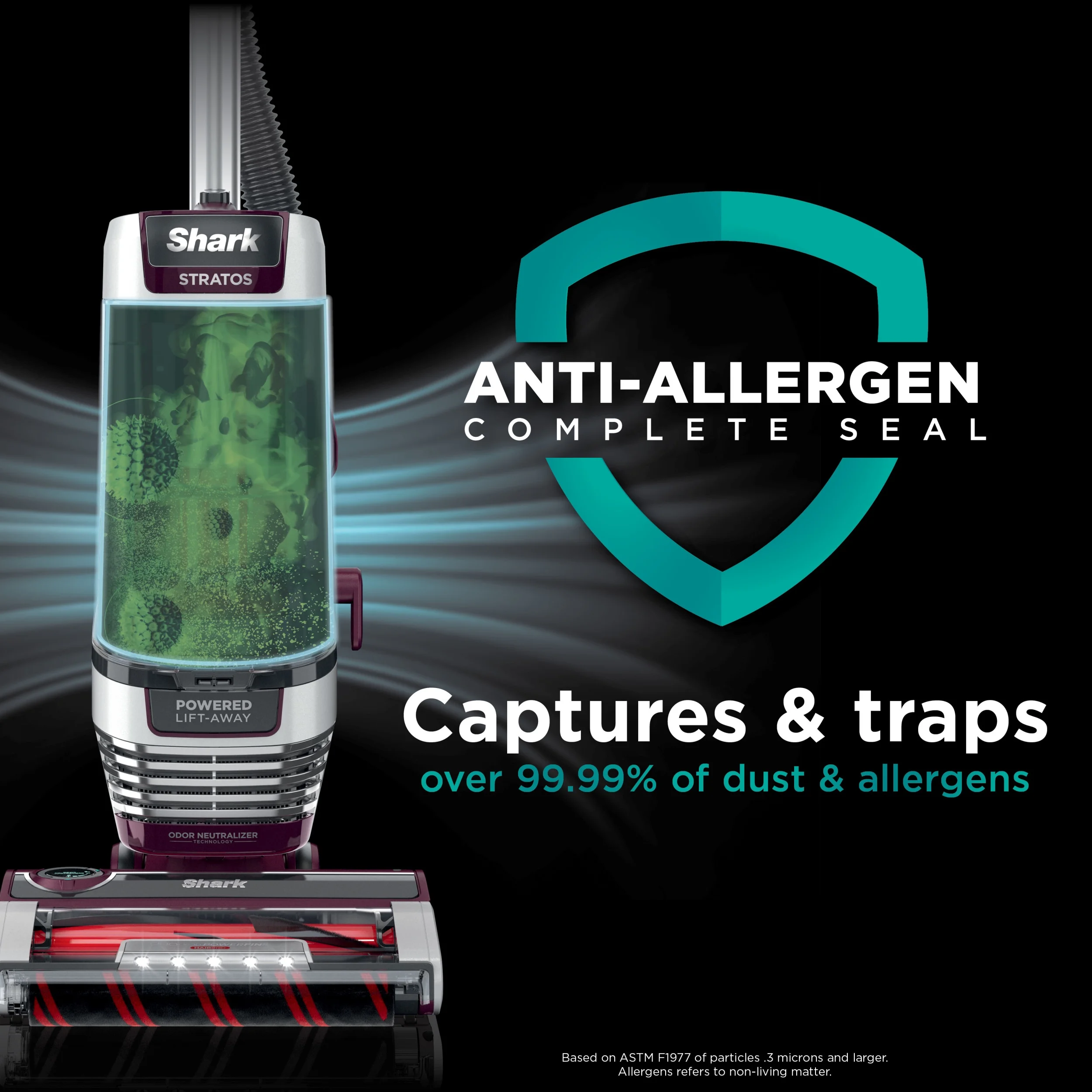 Upright Vacuum, Stratos, Pet Friendly, Bagless, Ultra Powerful Suction, Hard Floor and Carpet, DuoClean PowerFins HairPro, Self Cleaning Brushroll, Odor Neutralizer Technology, AZ3000, Burgundy Image 10
