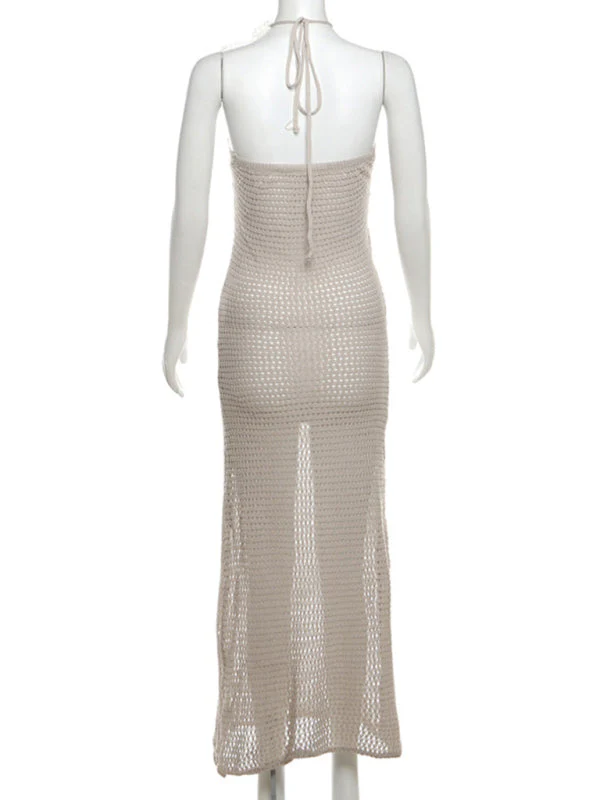 Sophie Paris | Robe élégante en tricot ajouré sans manches