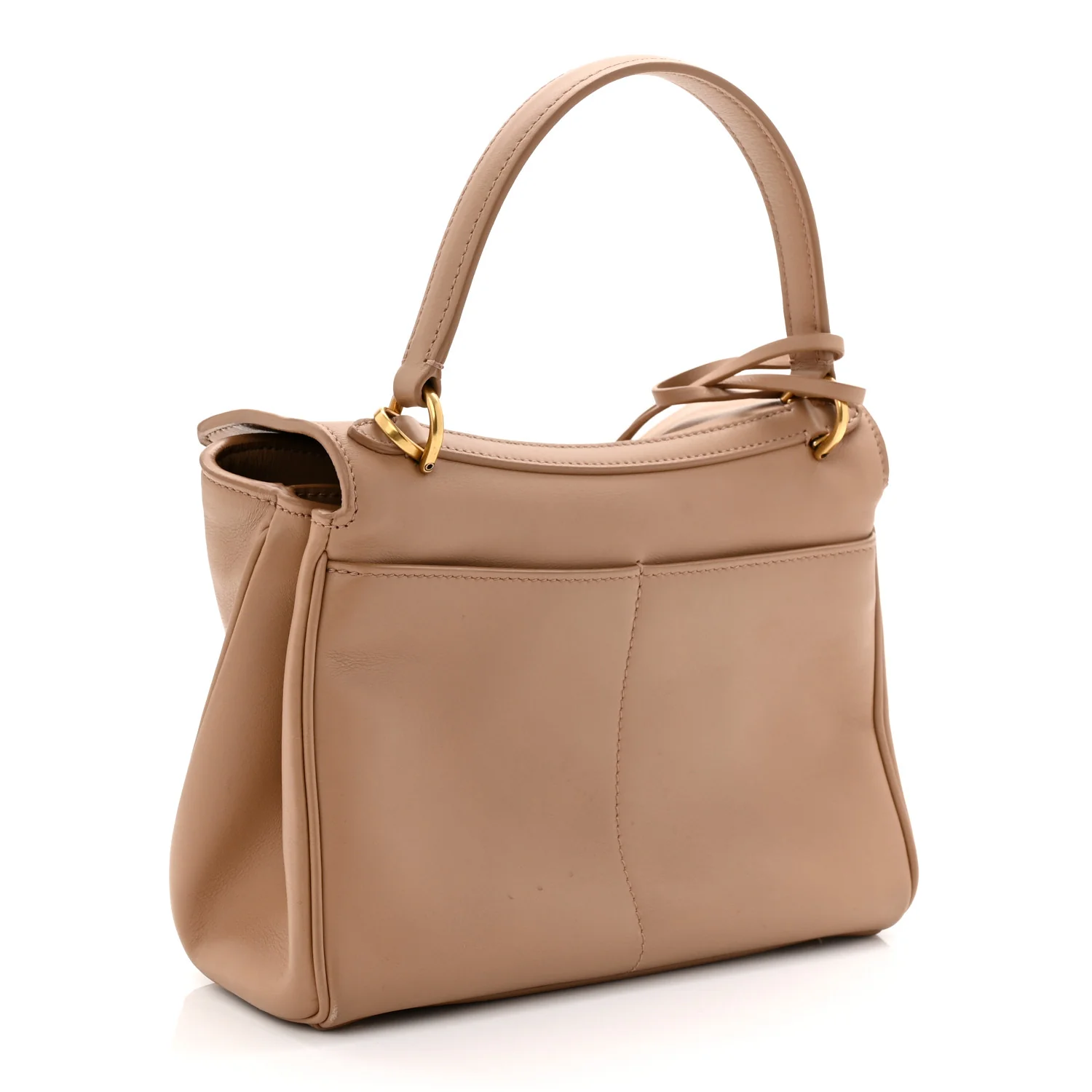 Natural Smooth Calfskin Mini Rodeo Top Handle Handbag Latte