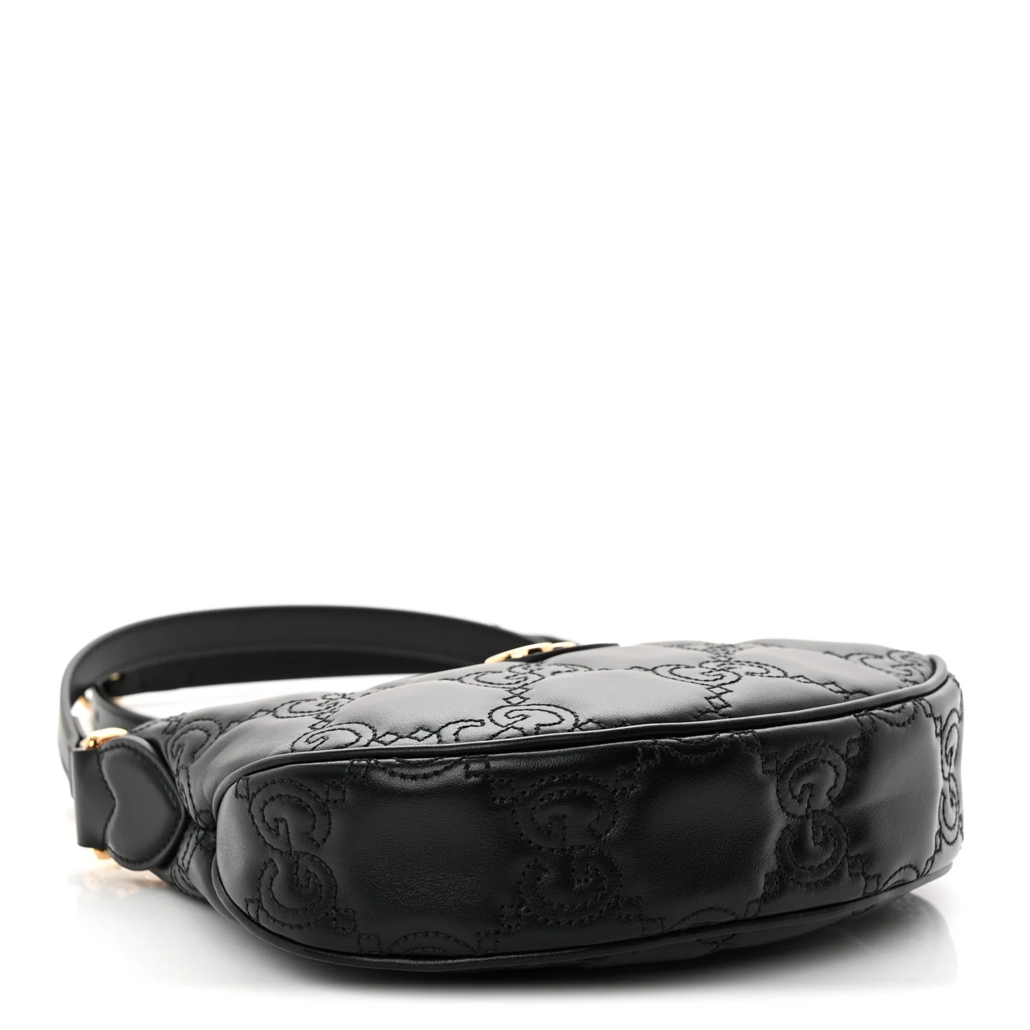 Calfskin GG Matelasse Mini Hobo Shoulder Bag Black
