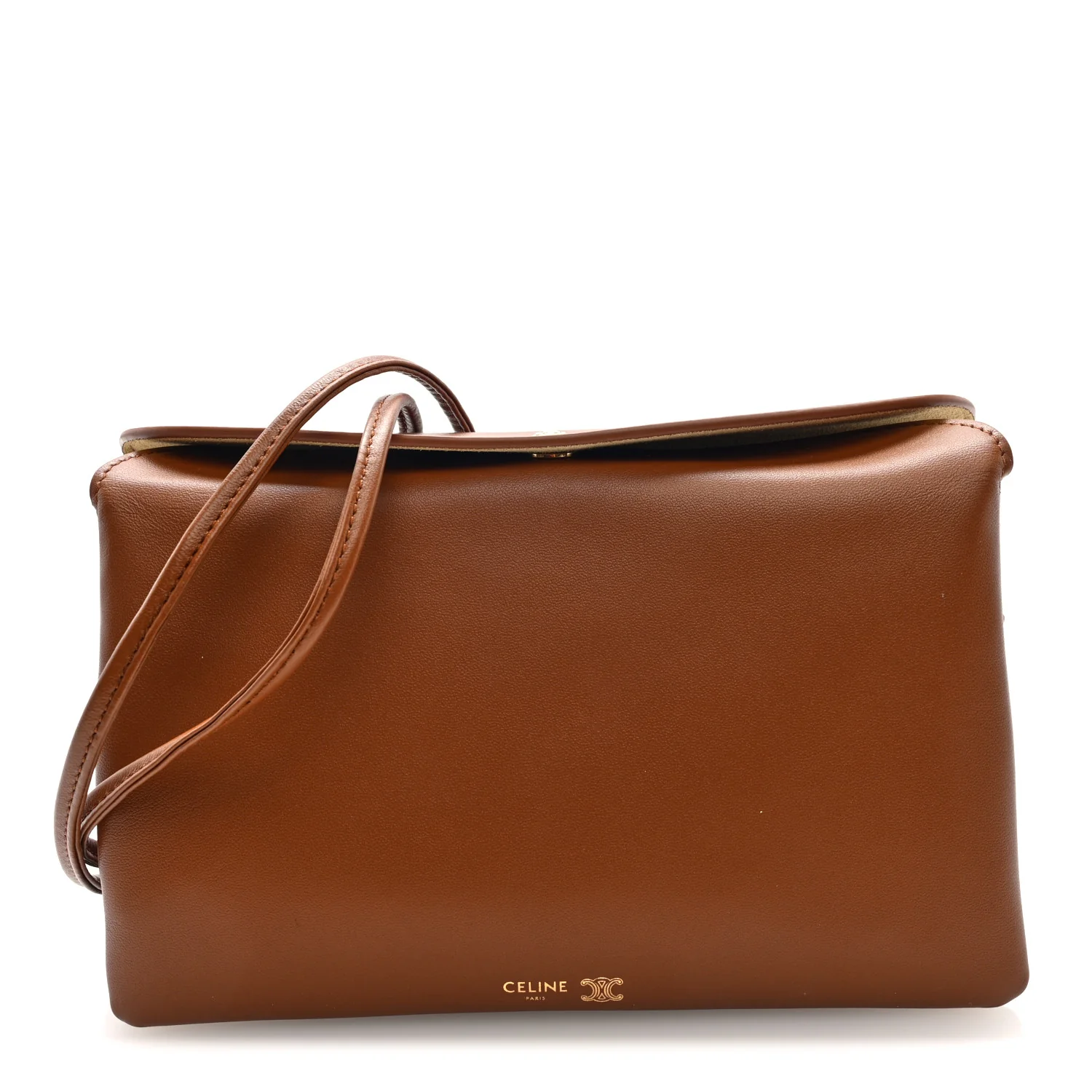 Smooth Lambskin Trio Crossbody Flap Bag Soft Tan
