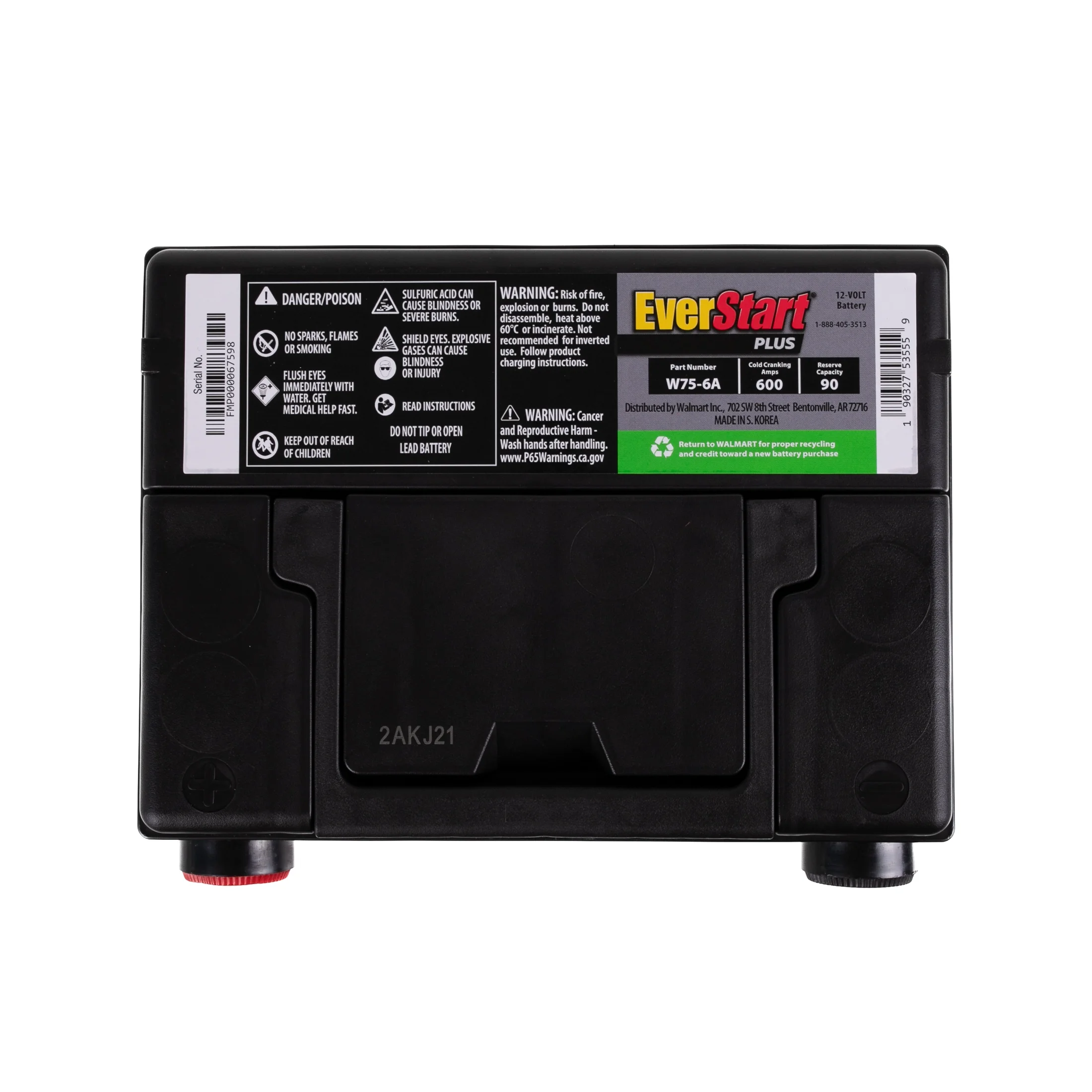 Plus Lead Acid Automotive Battery, Group Size 75 (12 Volt/600 CCA) - Image 5