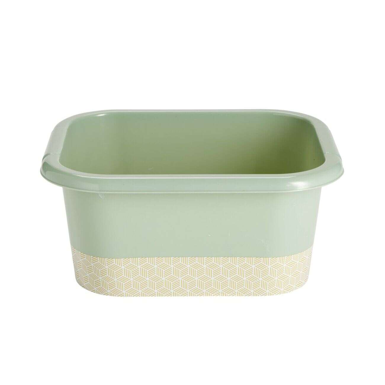 Bassine plastique vert sauge motif décoratif 37x30xH14cm