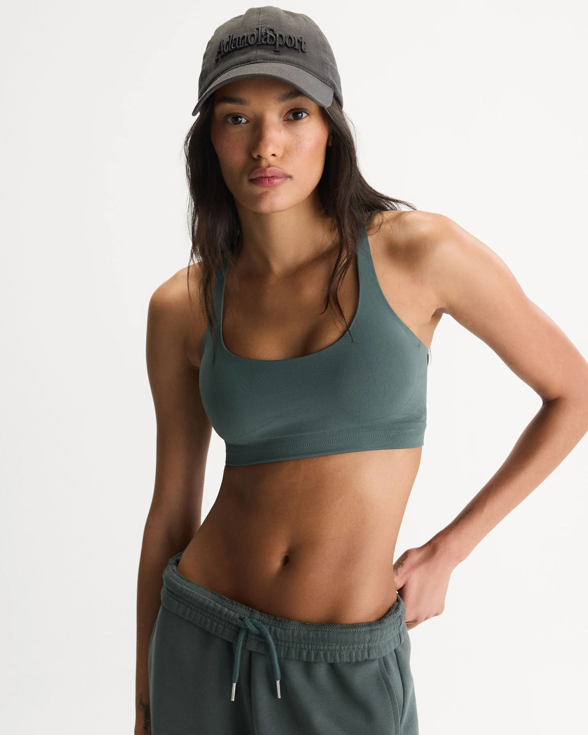 Seamless Racer Back Bra - Sea Green