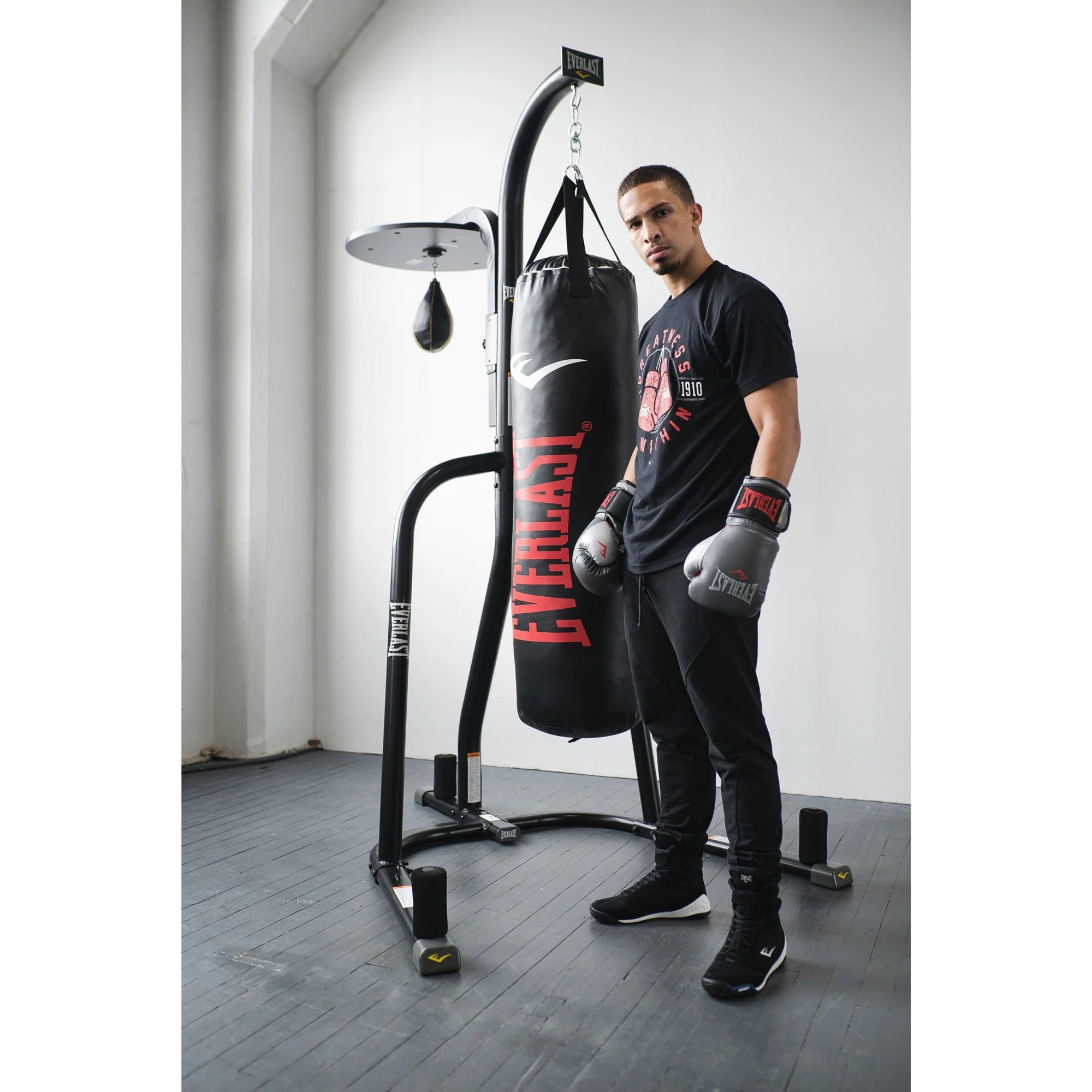 Everlast 2 Station Dual Heavy Duty Powder Coated Steel Heavy and Speed Bag Stand Image 3