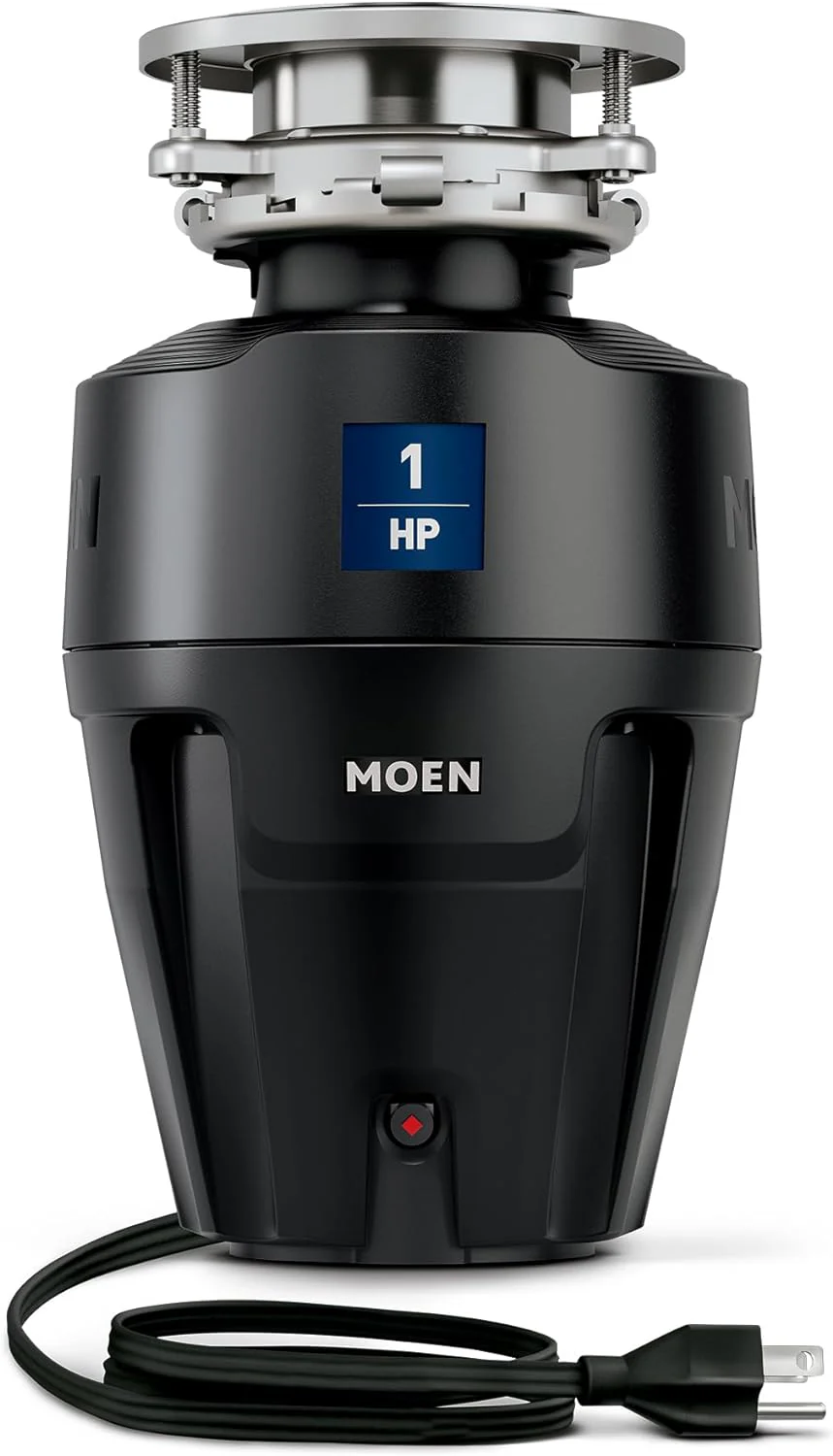1 HP Continuous Feed Lighted Garbage Disposal with Sound Reduction for Under Sink, Power Cord Included, EXL100C