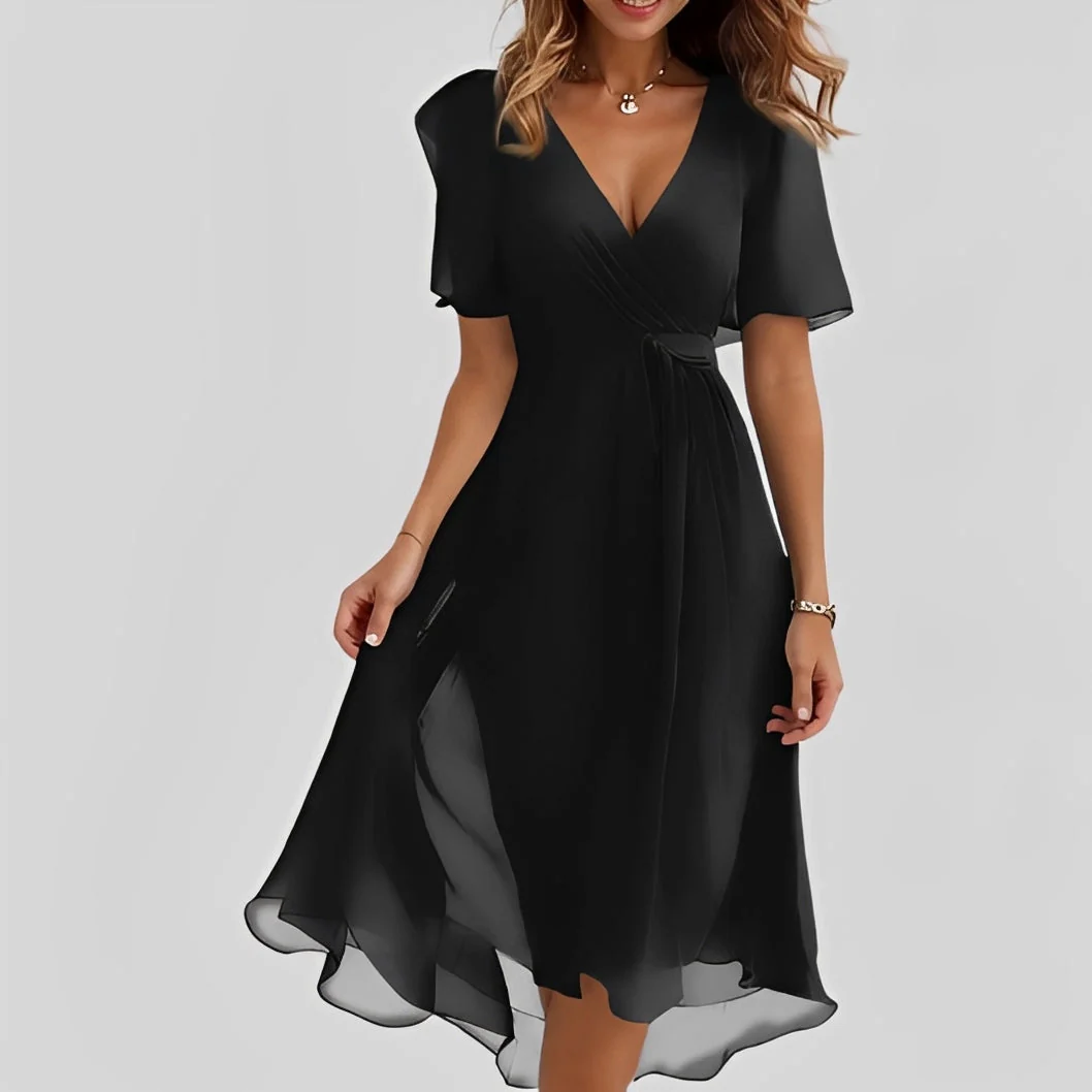 Emelia - Robe en chiffon à fleurs