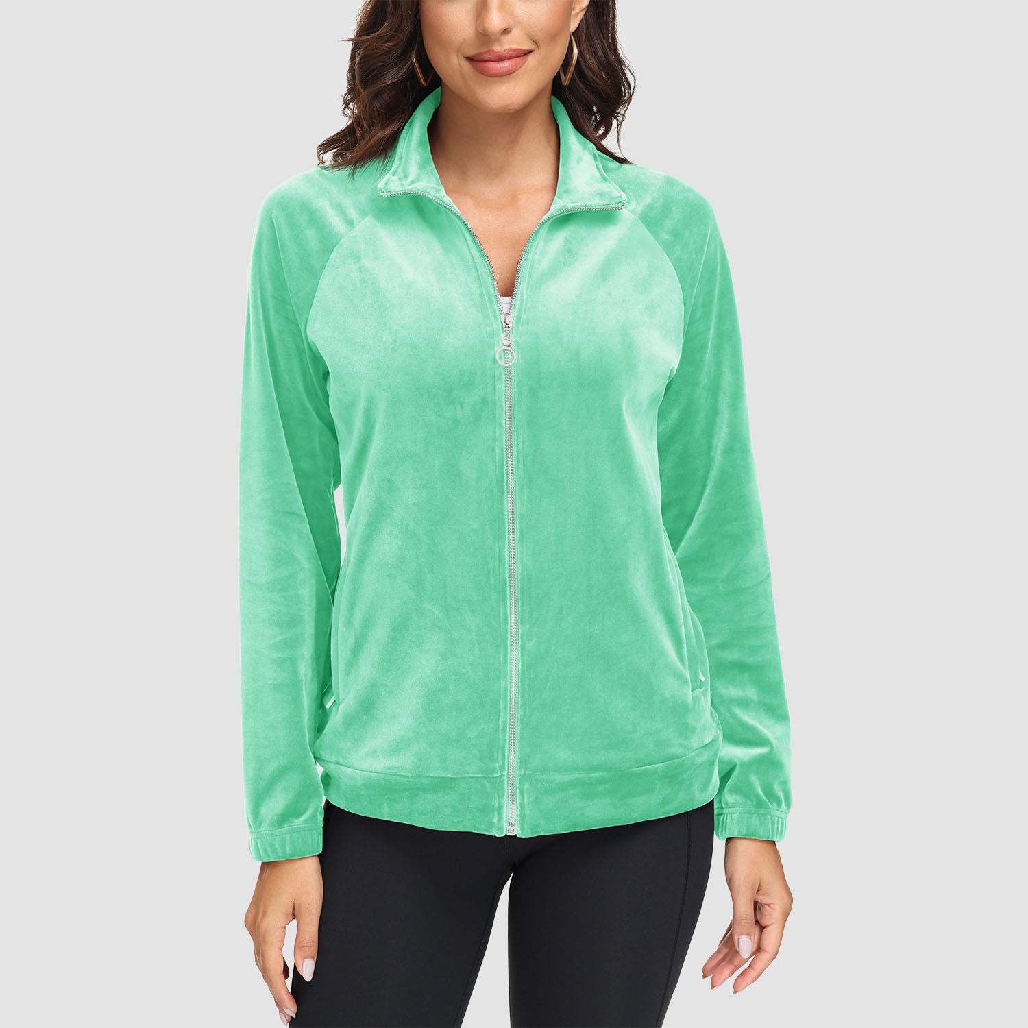Vestes en velours pour femmes, veste polaire zippée intégrale avec poches zippées, vestes d'hiver douces