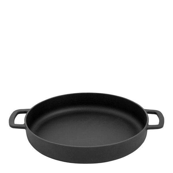 Støpejernspanne emaljert 28 cm svart