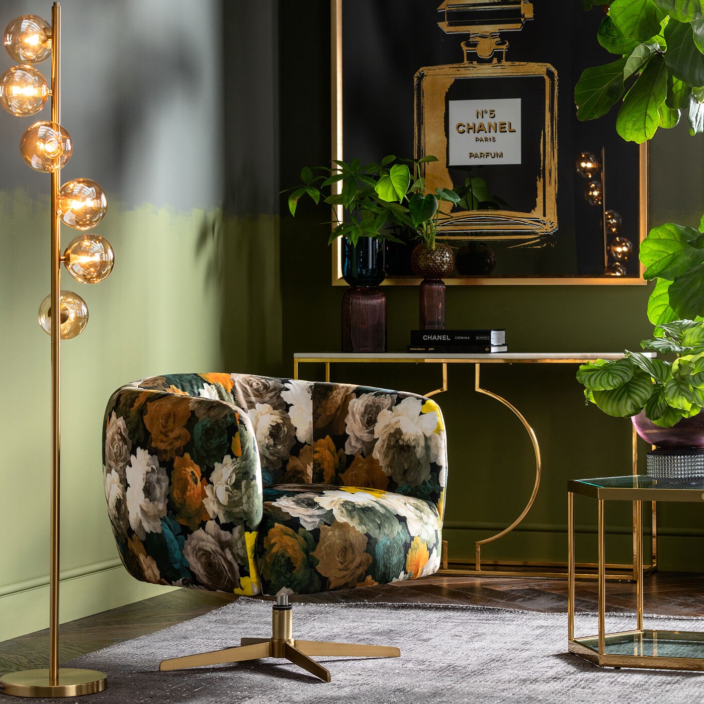 Vloerlamp Scala Balls 160cm gold Kare Design