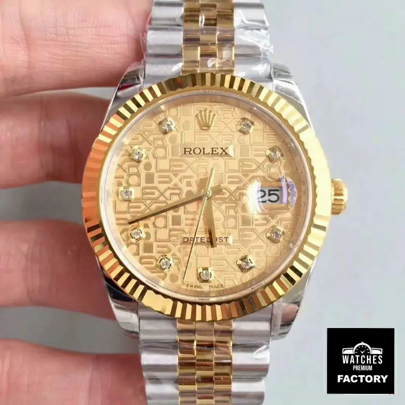 Rolex Datejust 126333-0003 41MM EW Factory Diamond-studded Gold Textured Dial