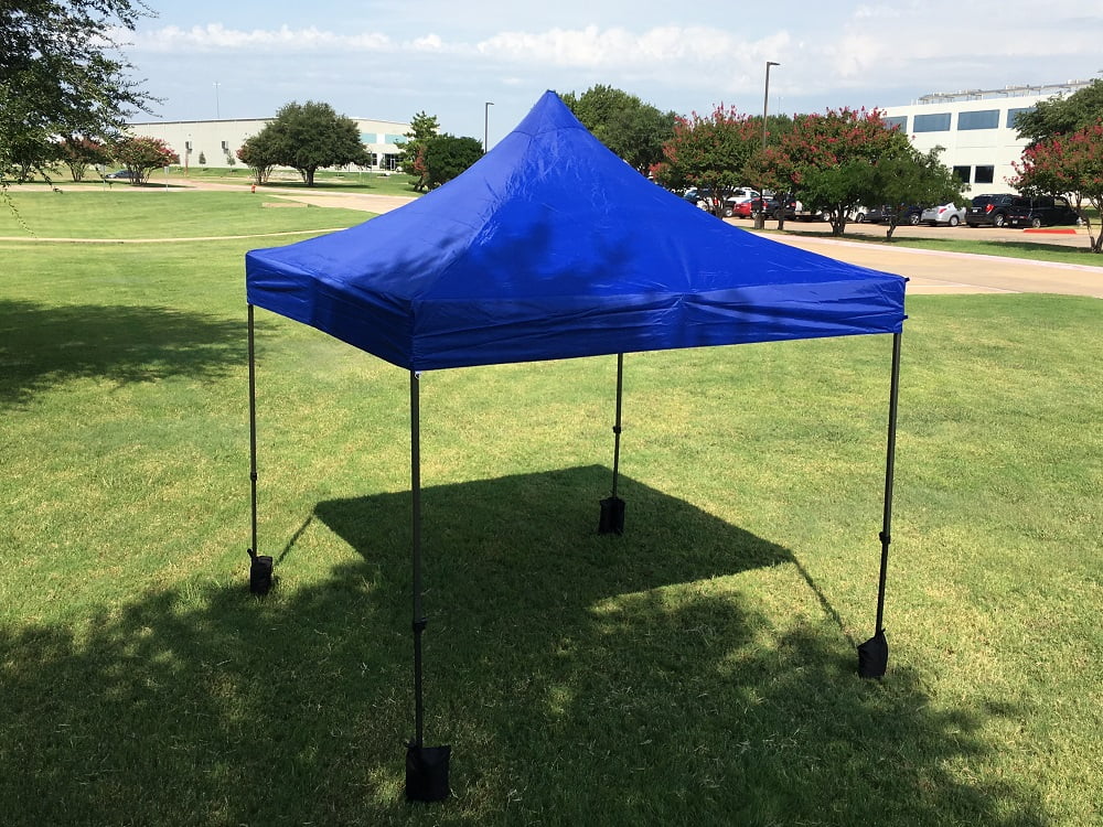 EZ Pop Up Canopy Tent Instant Shelter w Wheel Bag + 4 Sand Bags 10'x10' Navy Blue D Model(Navy Blue) Image 9
