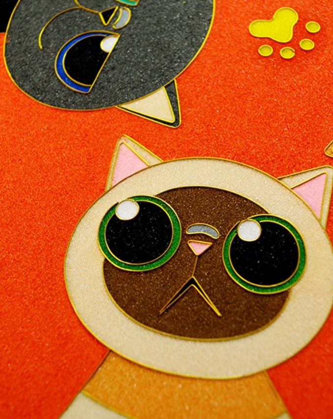 5 cats,Beginner Cloisonne Enamel DIY Kit, with Tutorial& All Tools