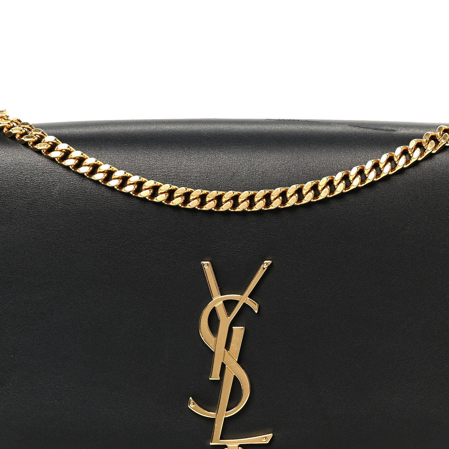 Smooth Calfskin Medium Classic Monogram Kate Tassel Satchel Black