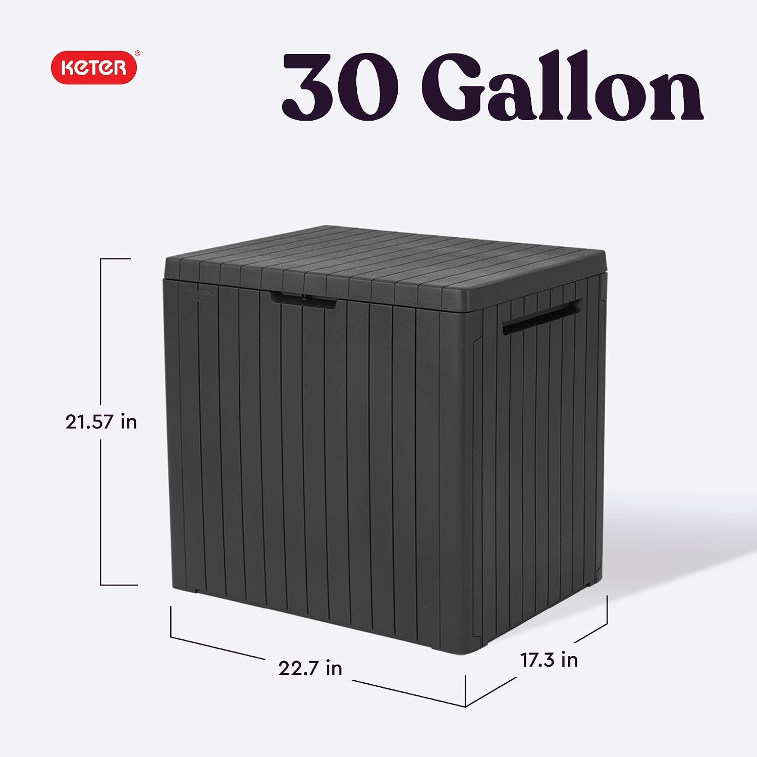 Keter City 30 Gallon Outdoor Storage Box and Patio Side Table