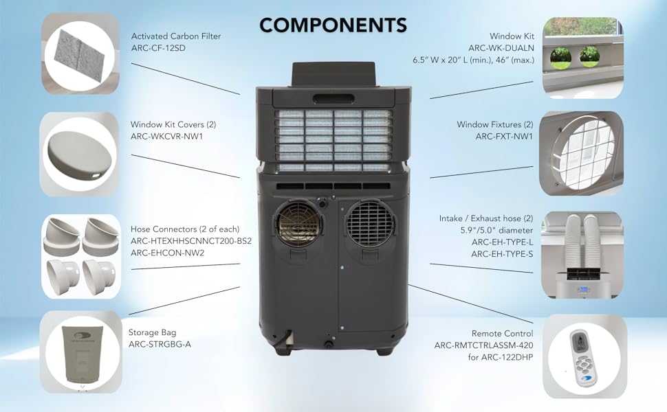 ARC-122DS portable air conditioner, portable ac, best portable ac, Quiet portable air conditioner