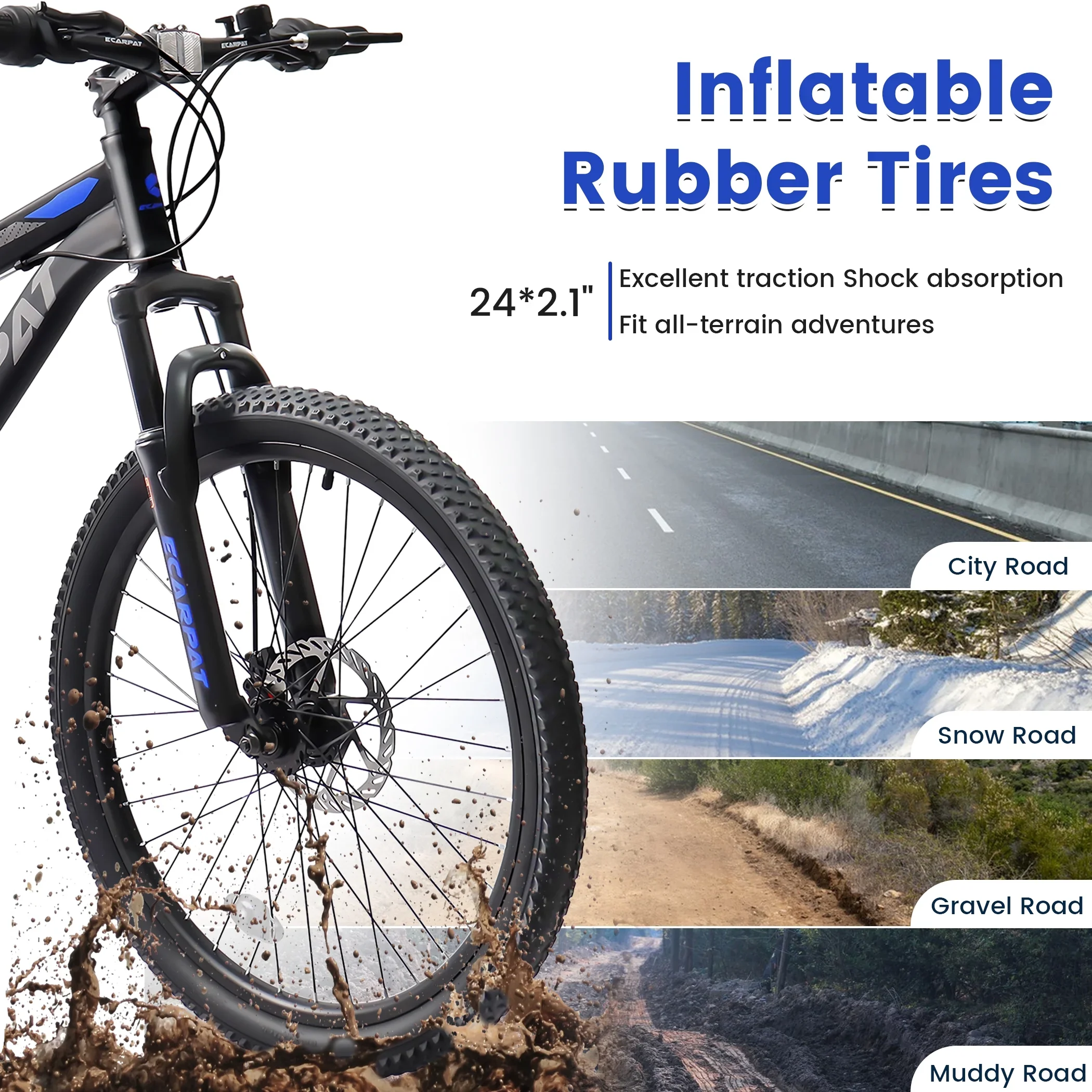 27.5 Inch Mountain Bike , Dual Full Suspension 21-Speed Disc Brakes Thumb Shifter,Carbon Steel Frame Mountain Bike, Mens Womens Trail Commuter City Bicycles