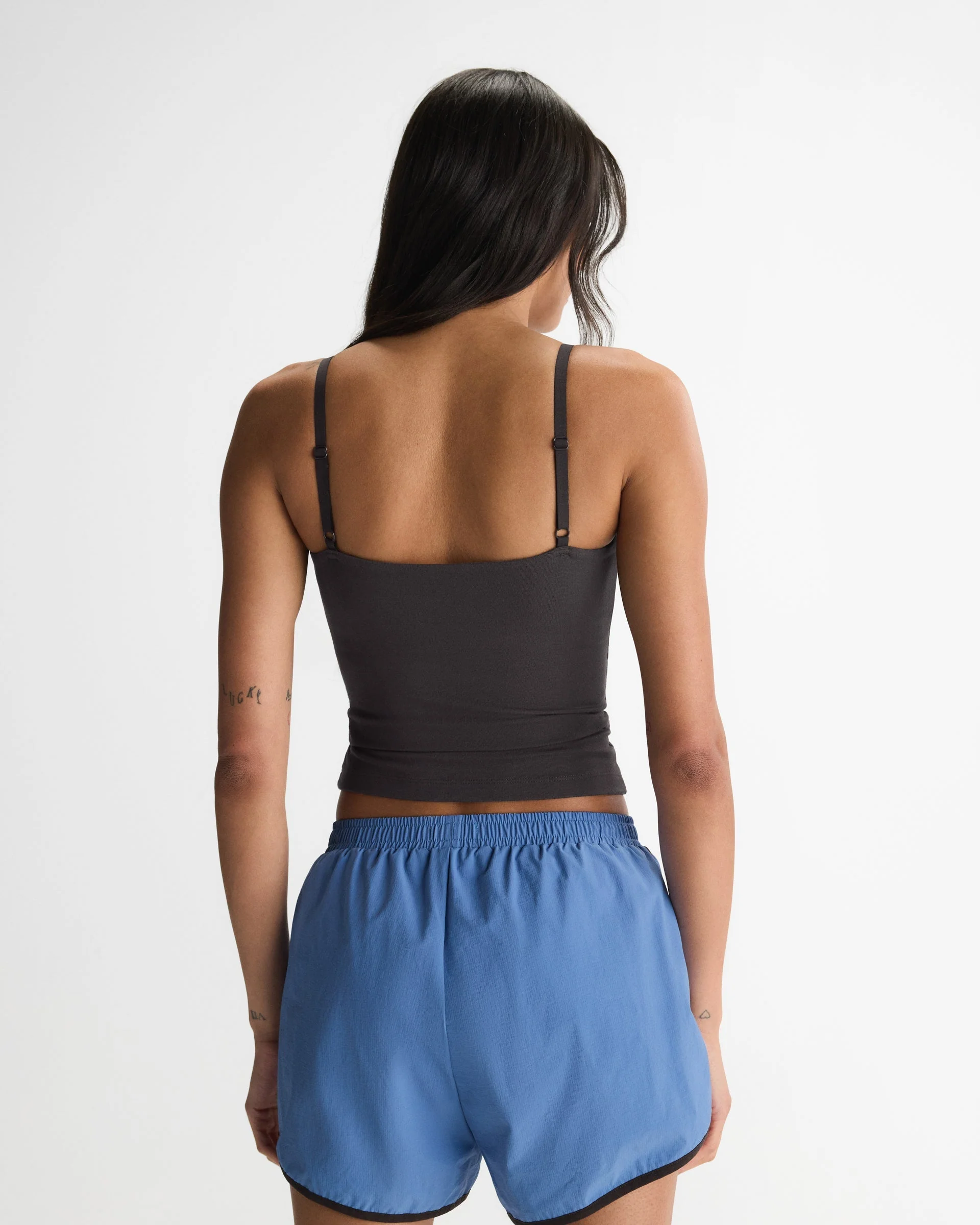 Soft Modal Skinny Strap Cami Top - Coffee Bean