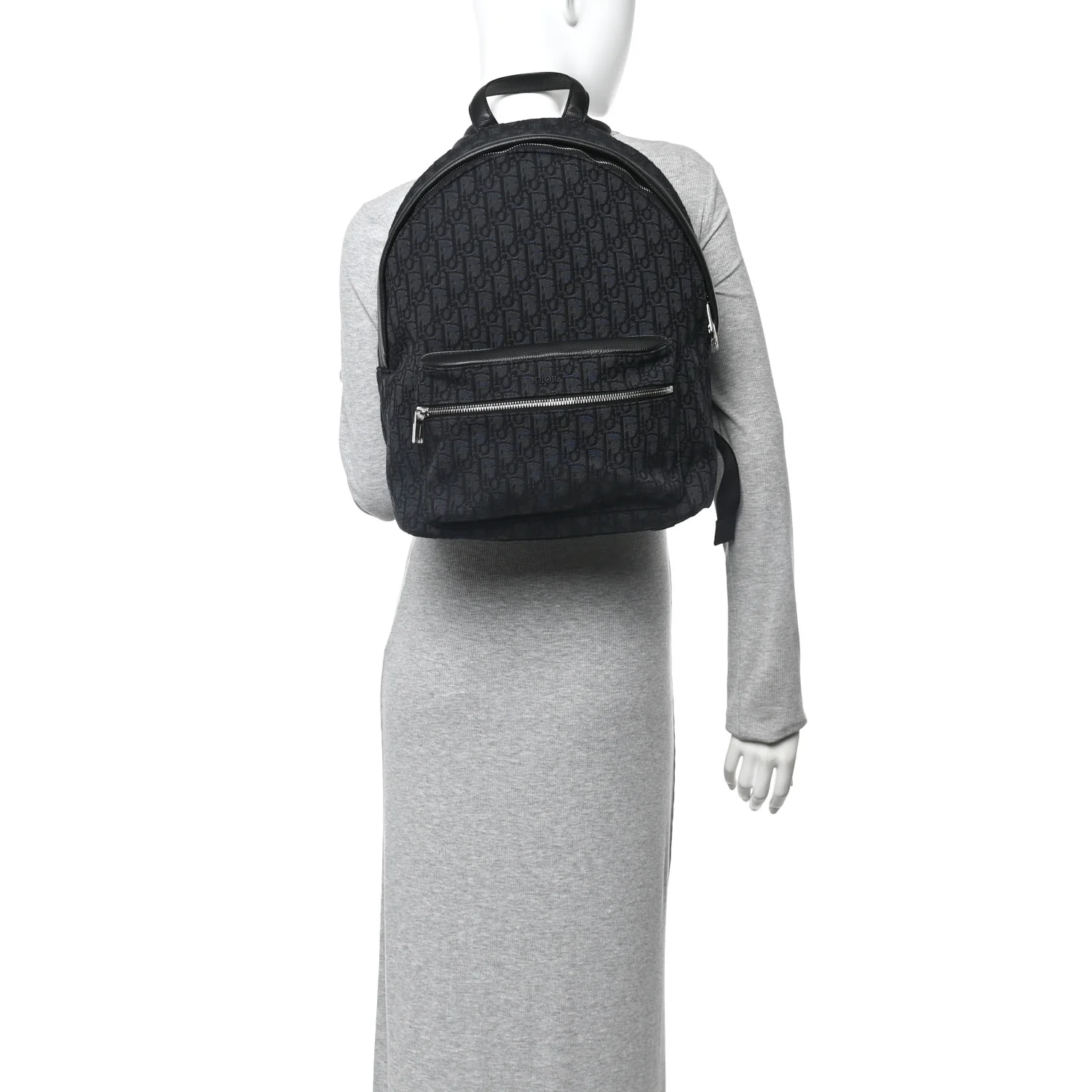 Oblique Calfskin Rider Backpack Black