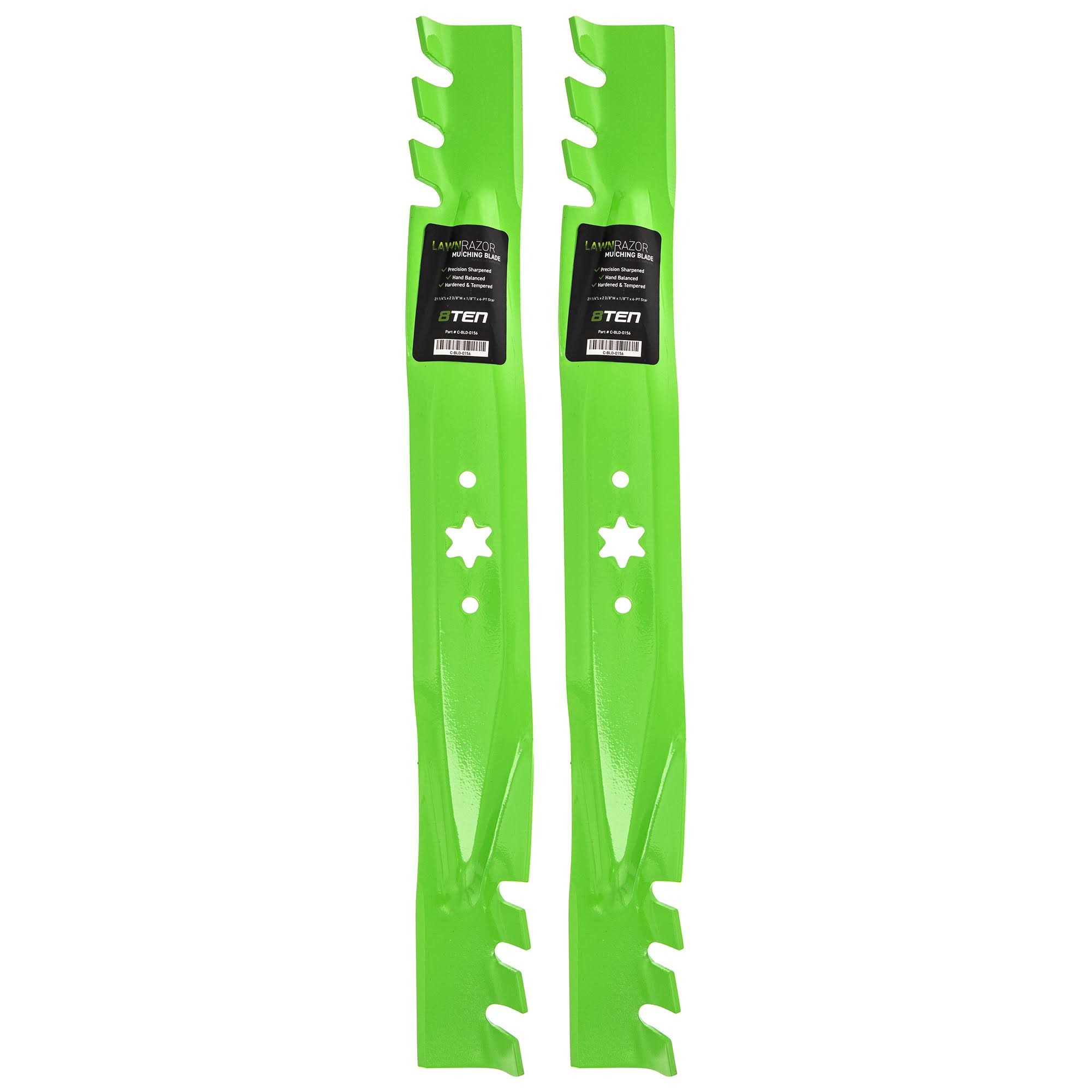 8TEN LawnRAZOR Mower Blade Set for Cub Cadet MTD Troy Bilt LTX1040 RZT-L42 942-04308-X 42-Inch Deck (Toothed Mulching)