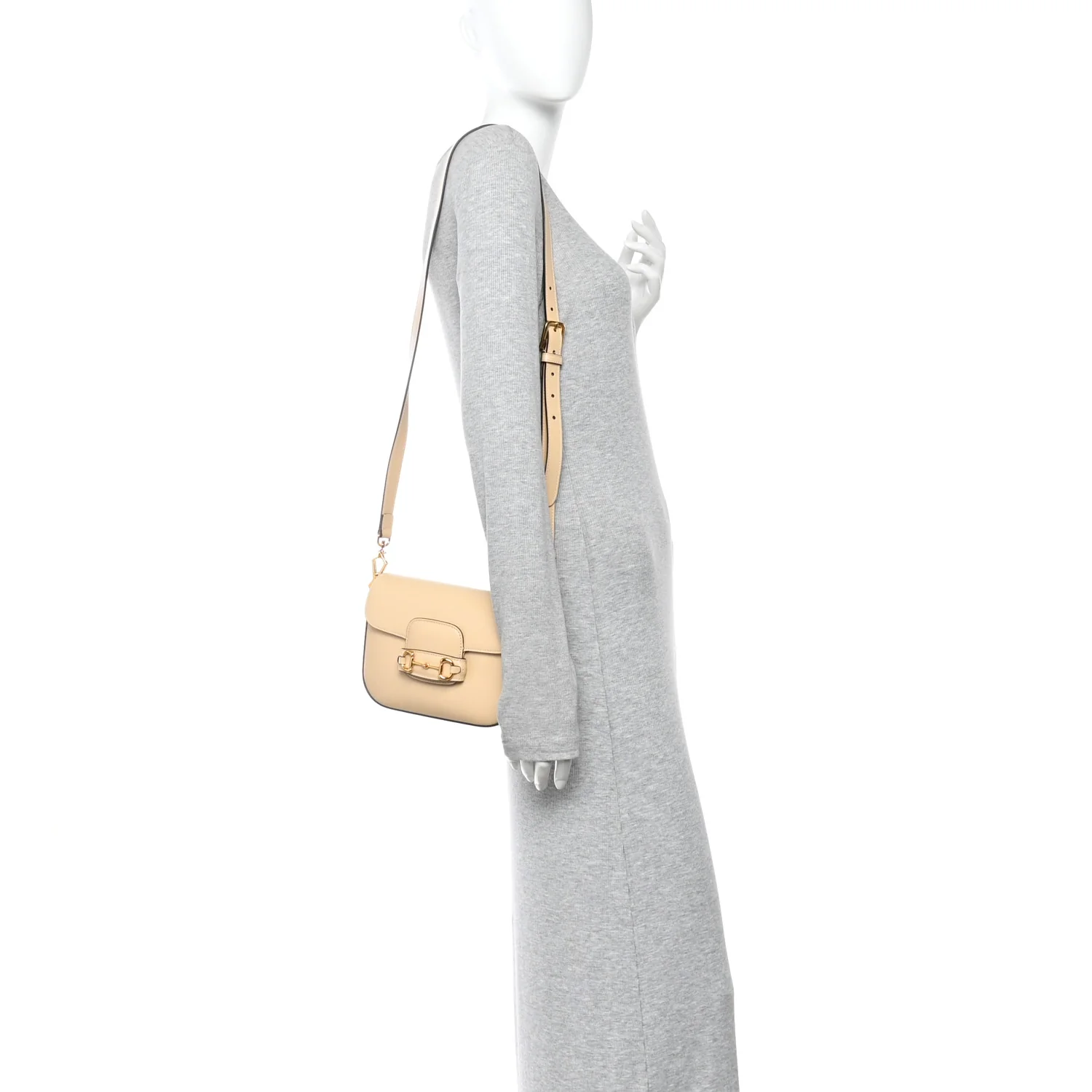 Azalea Calfskin Web Mini Horsebit 1955 Shoulder Bag Bubble Tea
