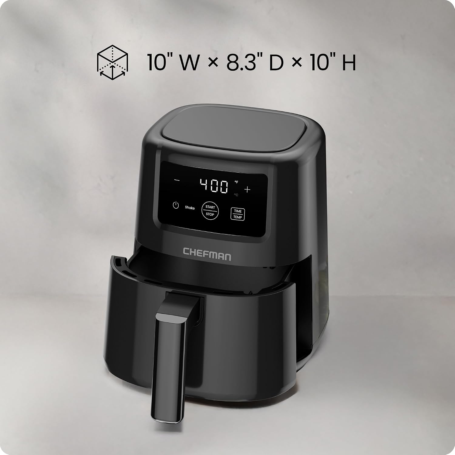 CHEFMAN 2 Qt Mini Air Fryer – Digital Space-Saving Compact Air Fryer with Nonstick and Dishwasher Safe Basket, Quick & Easy Meals in Minutes, Features Digital Timer and Shake Reminder – Black