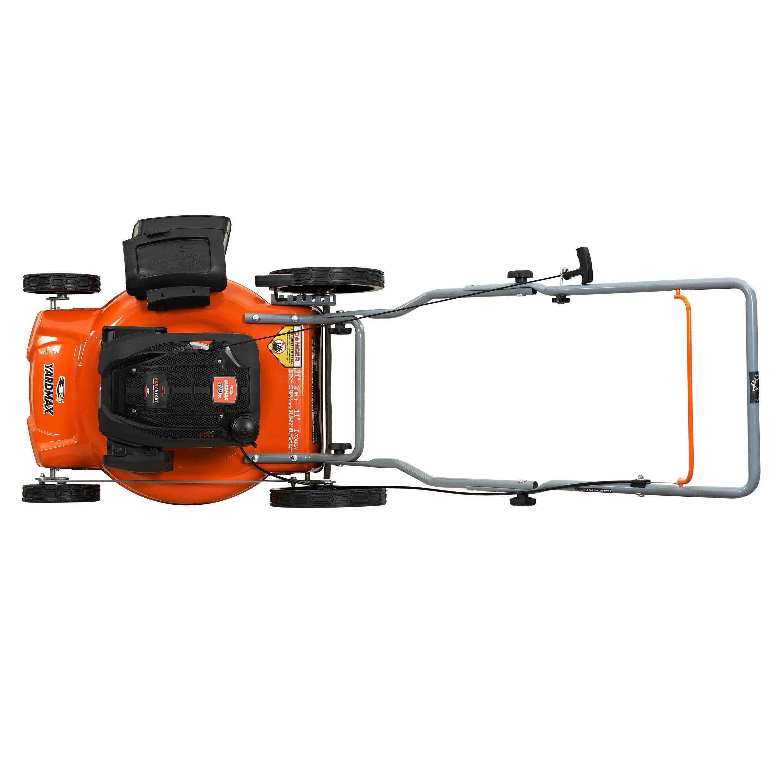 21 in 170cc 2 in 1 Gas Walk Behind Push Lawn Mower with High Rear Wheels Image 8