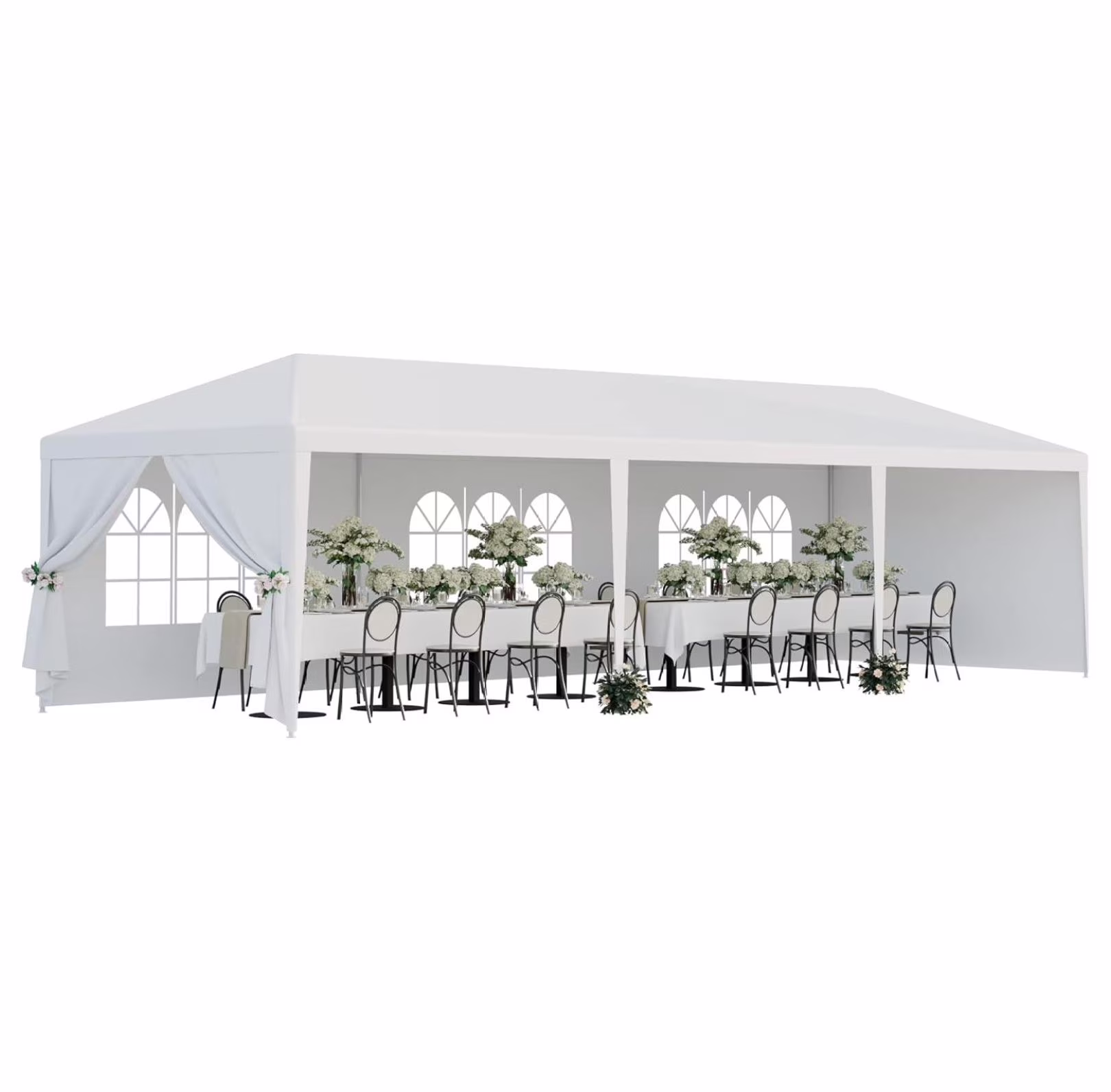 10'x30' Outdoor Party Wedding Tent Canopy Waterproof Camping Gazebo BBQ Shelter Pavilion Heavy Duty, 8 Removable Sidewalls (10x30)