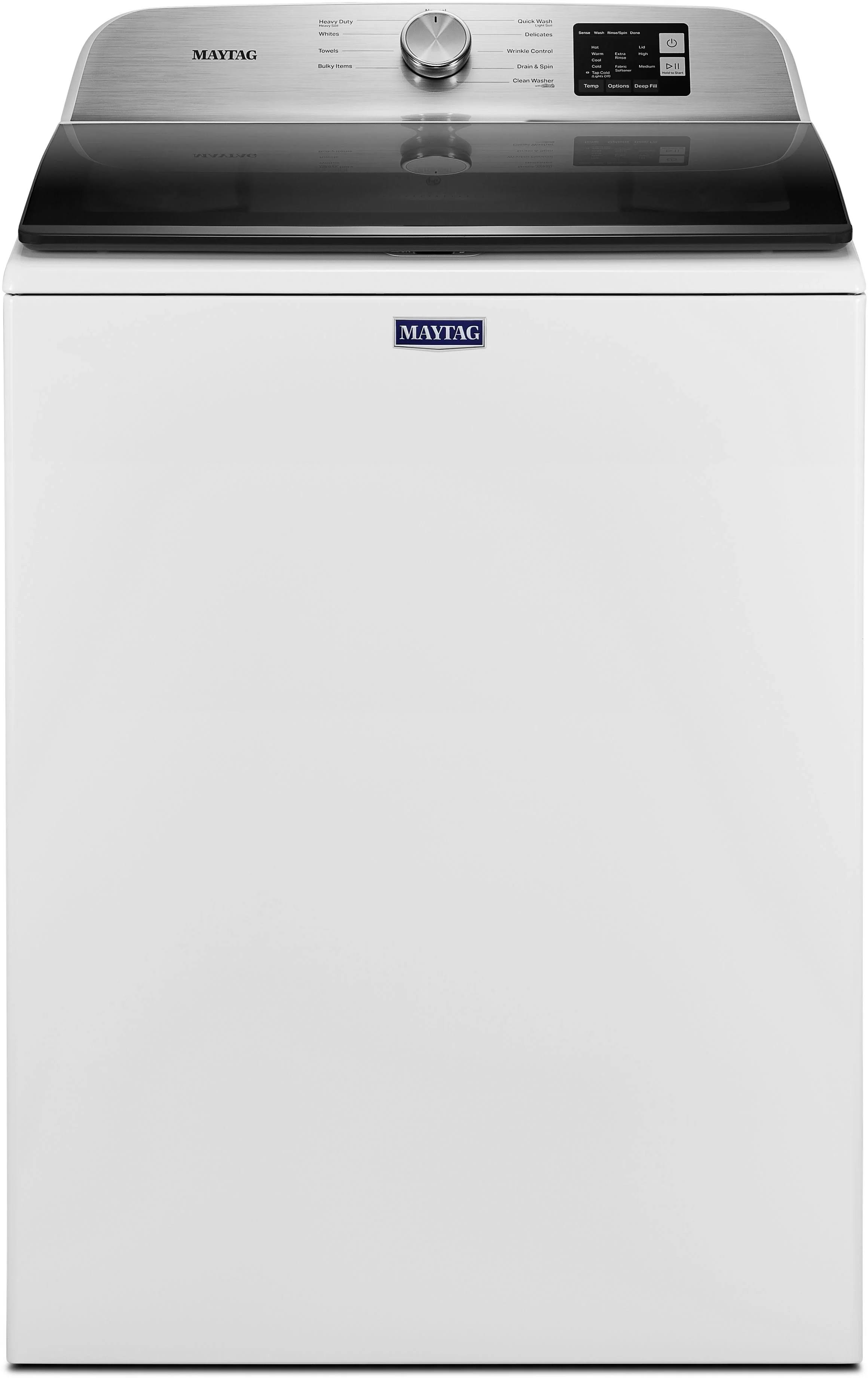 Maytag 4.8 Cu ft White Top Load Washer with Deep Fill-MVW6200KW
